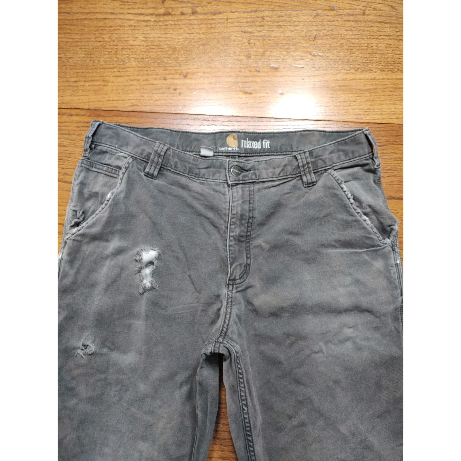 Carhartt Carhartt Pants Mens 36x30 Acid Wash Tie Dye Olive Green Canvas Distressed Relax Size US 36 / EU 52 - 3 Thumbnail