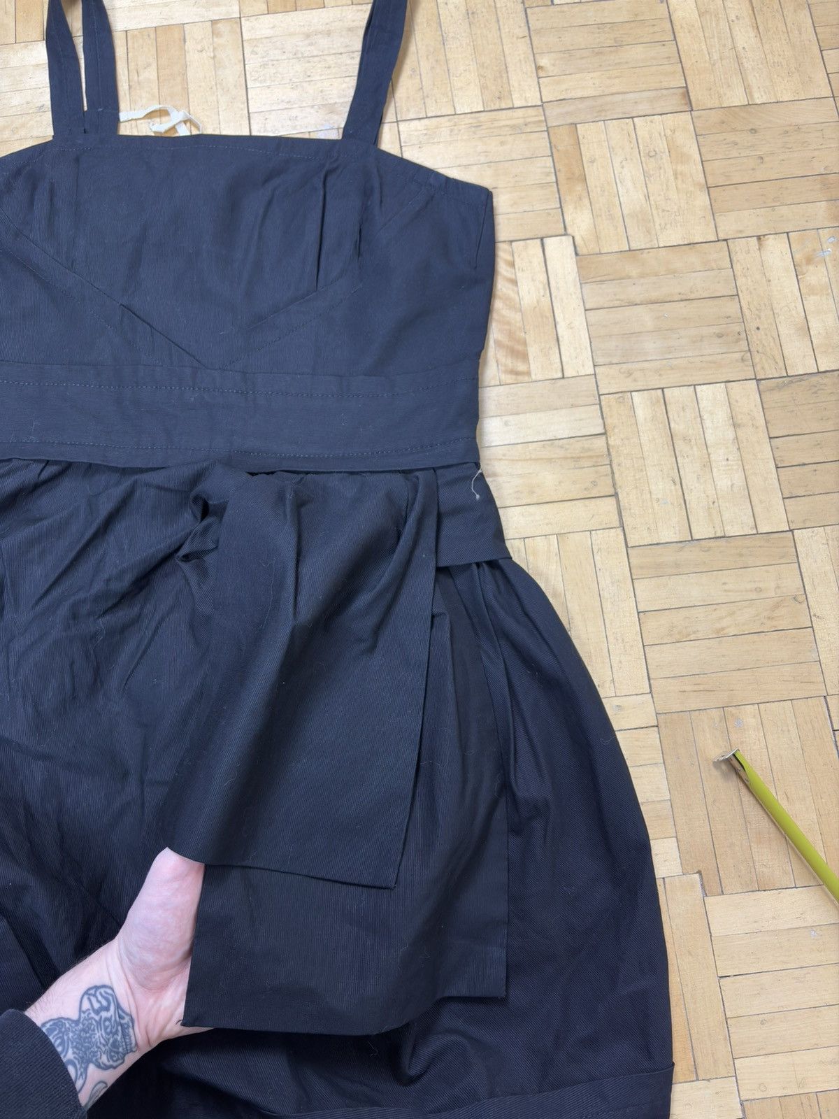 Marc Jacobs Marc by Marc Jacobs Black Cotton Bow Tie Short Black Dress Size M / US 6-8 / IT 42-44 - 5 Thumbnail