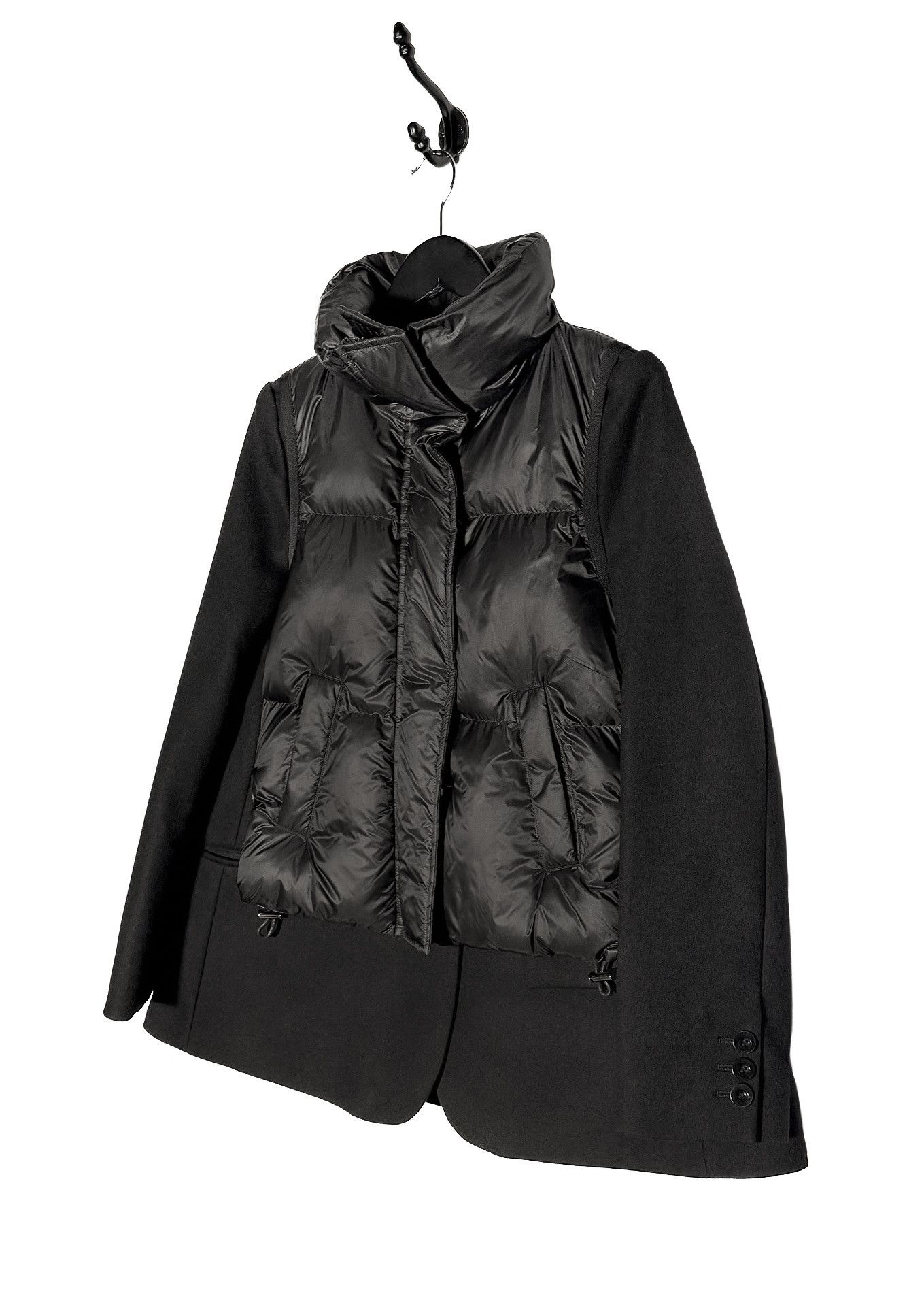 Sacai Sacai Black Wool Nylon Padded Jacket - 2 JP Size M / US 6-8 / IT 42-44 - 2 Thumbnail