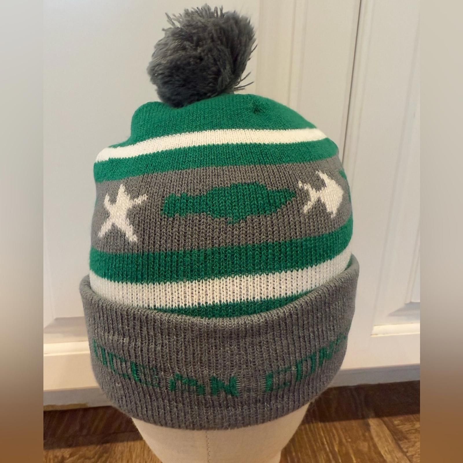 Other Ocean Conservancy Pom Pom beanie green white gray OS Size ONE SIZE - 2 Thumbnail