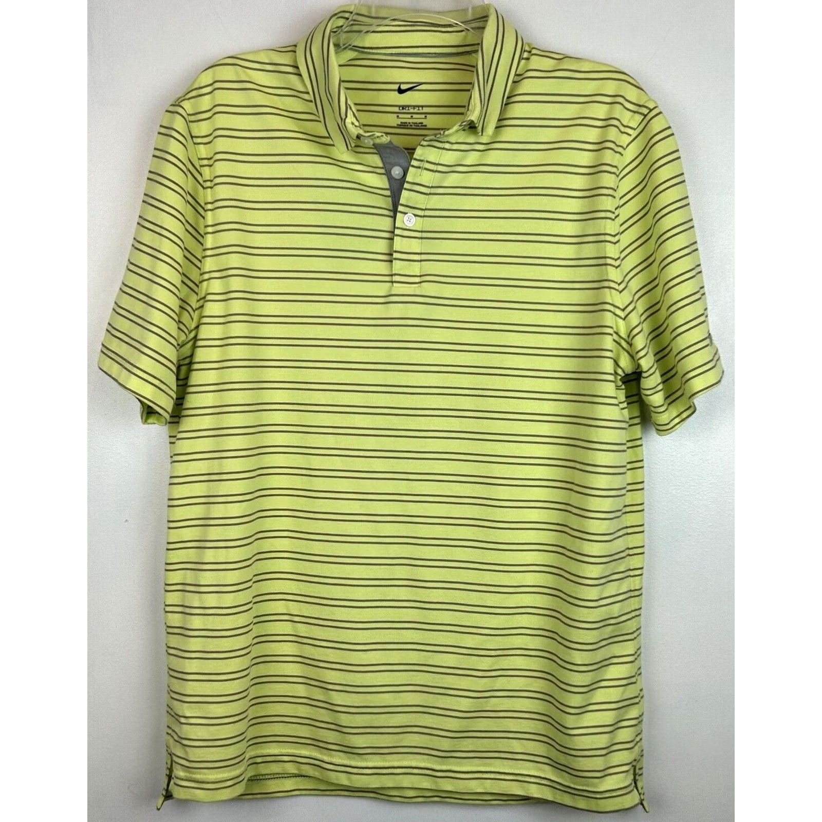 Nike Nike Polo Shirt Mens M Dri Fit Stripe Green Cotton Blend Golf Preppy Size US M / EU 48-50 / 2 - 2 Thumbnail