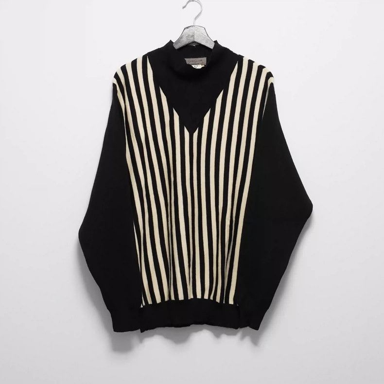 Yohji Yamamoto Yohji Yamamoto 1990SS Double Neck Striped Sweater 2505-Next Size US M / EU 48-50 / 2 - 1 Thumbnail