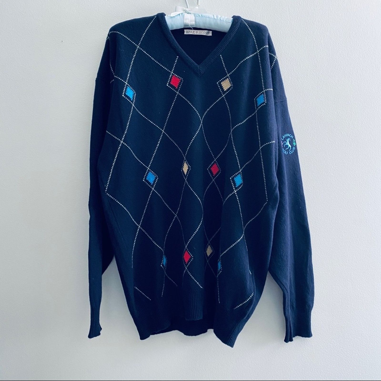 Lyle & Scott Vintage Lyle & Scott blue Scottish wool sweater Size US L / EU 52-54 / 3 - 2 Thumbnail