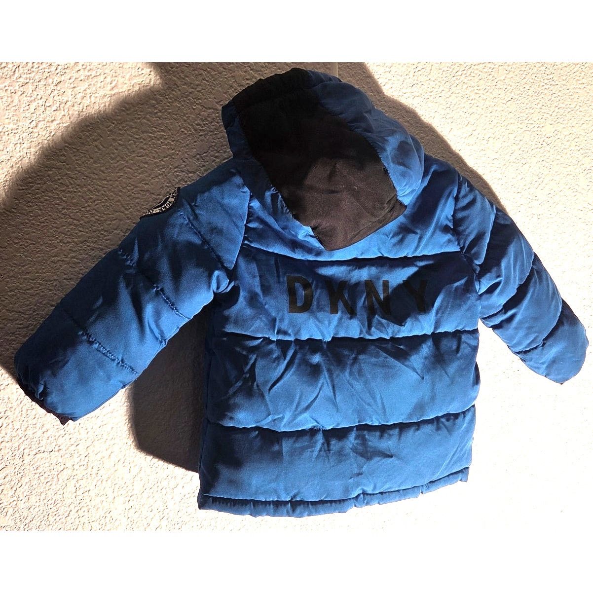 DKNY DKNY Blue & Black Puffy Hoodie Winter Jacket - 18M Size US XXS / EU 40 - 5 Thumbnail