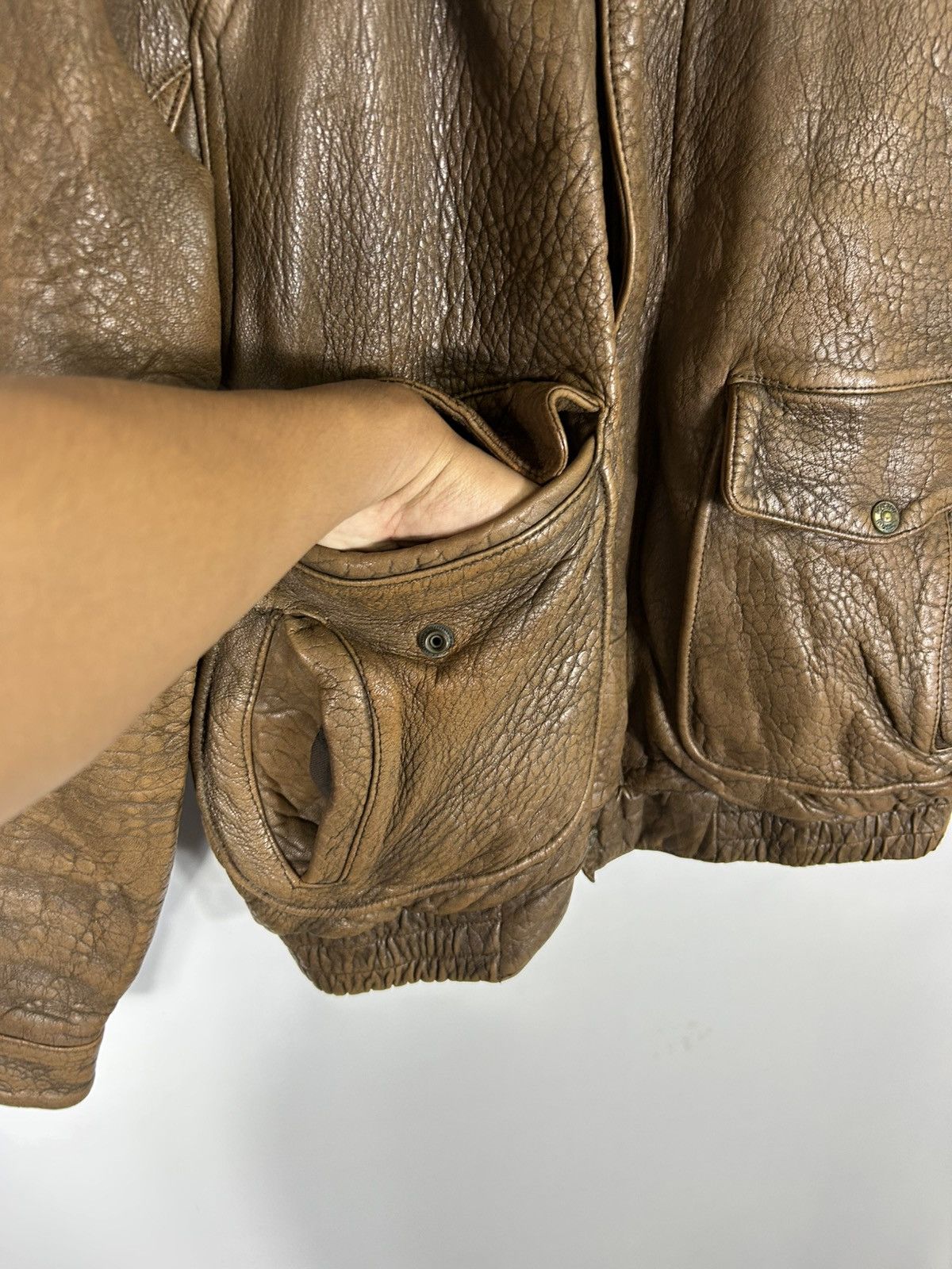 Leather ⚡️Vintage 80’s Houston A2 Flyer Leather Jacket Size US L / EU 52-54 / 3 - 7 Thumbnail