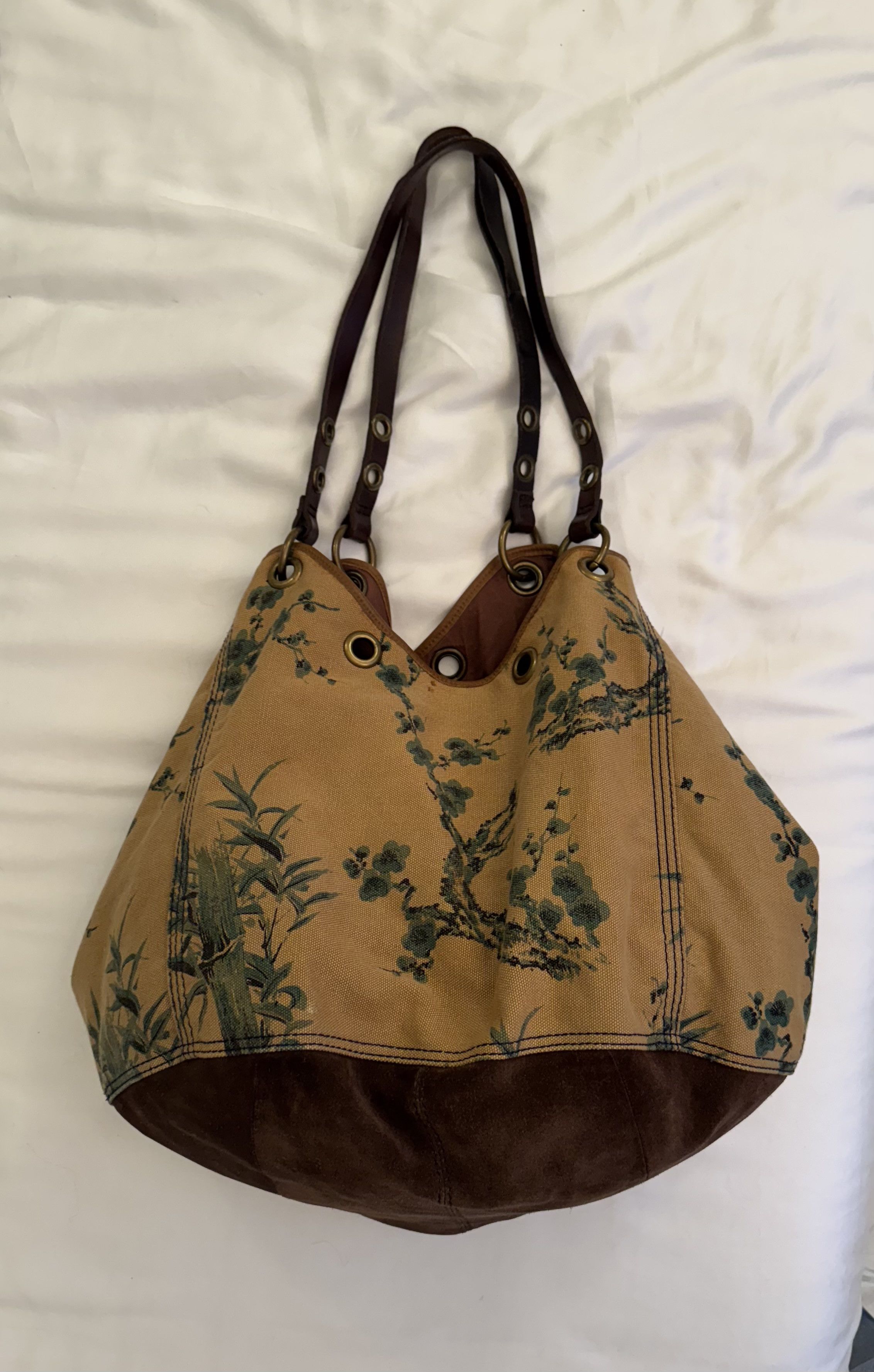 Lucky Brand Lucky Leather-Cotton Oversized Hobo Bag Size ONE SIZE - 1 Thumbnail