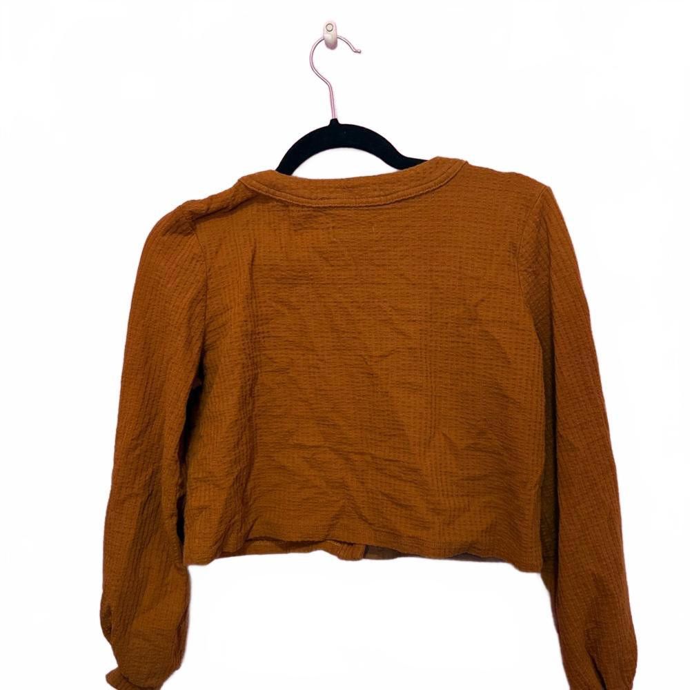 Designer Brown Cozy Cropped Button-Up Cardigan Size S / US 4 / IT 40 - 2 Thumbnail