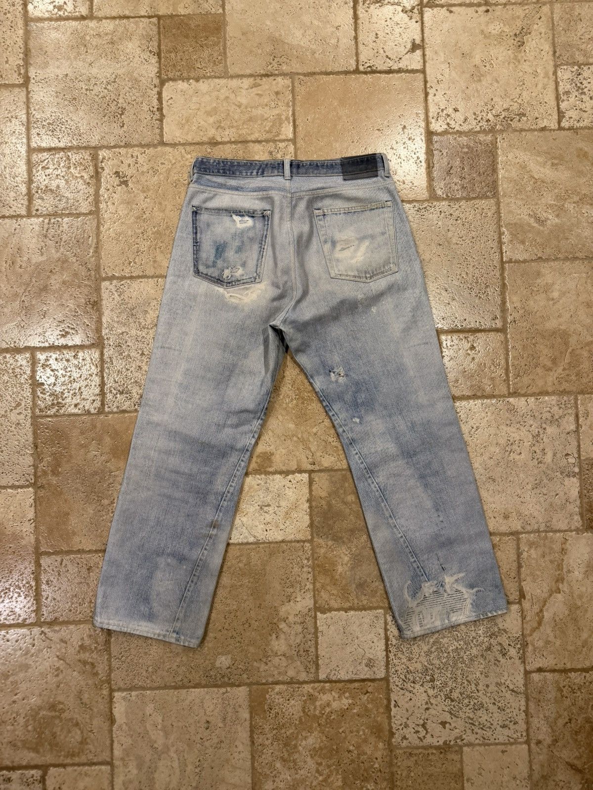 Our Legacy Our Legacy Third Cut Thompe Digital Print Blue Denim Jeans Size US 33 - 7 Thumbnail
