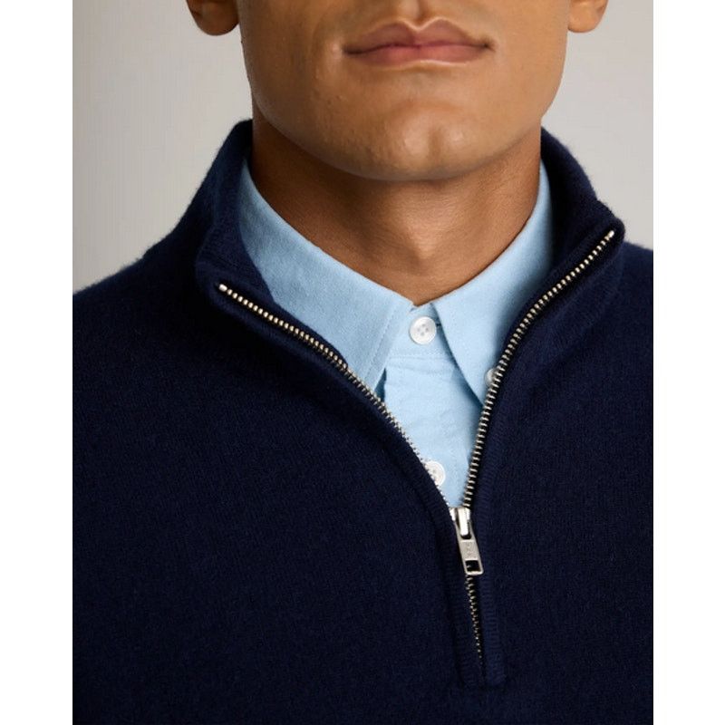 Quince Quince Mongolian Cashmere Quarter Zip Sweater Navy XL NWT Size US XL / EU 56 / 4 - 3 Thumbnail