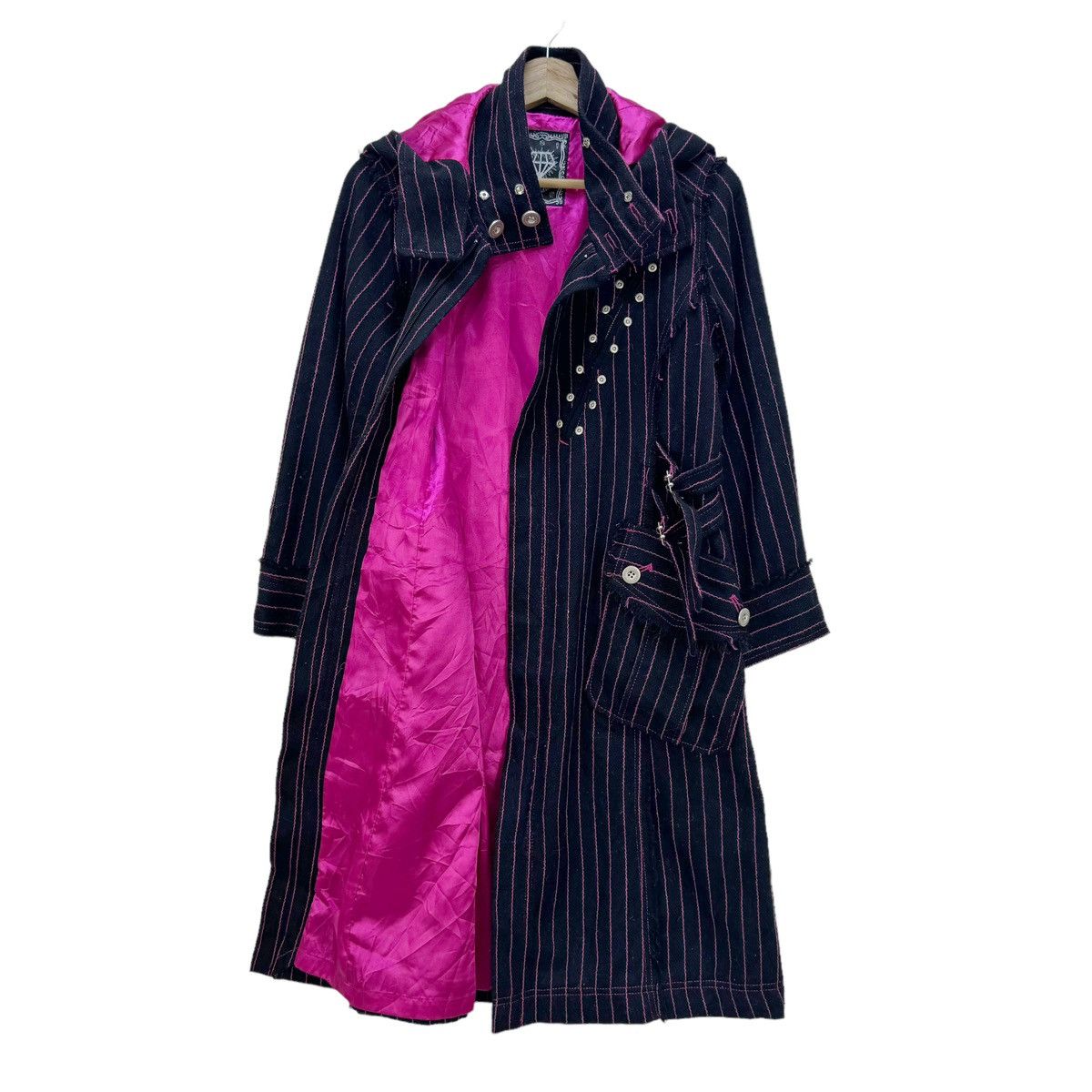 20471120 ⚡️ALGONQUINS HOODIE STRIPED GOTHIC PUNK BONDAGE JACKET Size L / US 10 / IT 46 - 8 Thumbnail