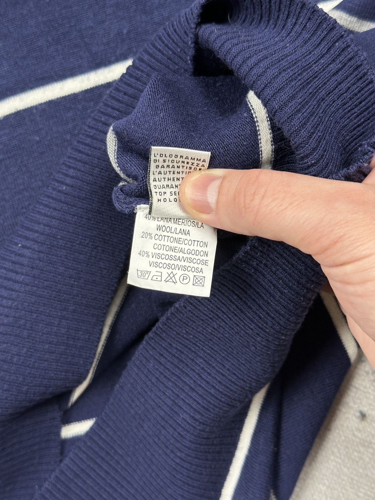 Dolce & Gabbana Vintage Dolce & Gabbana striped wool blend V-neck sweater Size US M / EU 48-50 / 2 - 9 Thumbnail