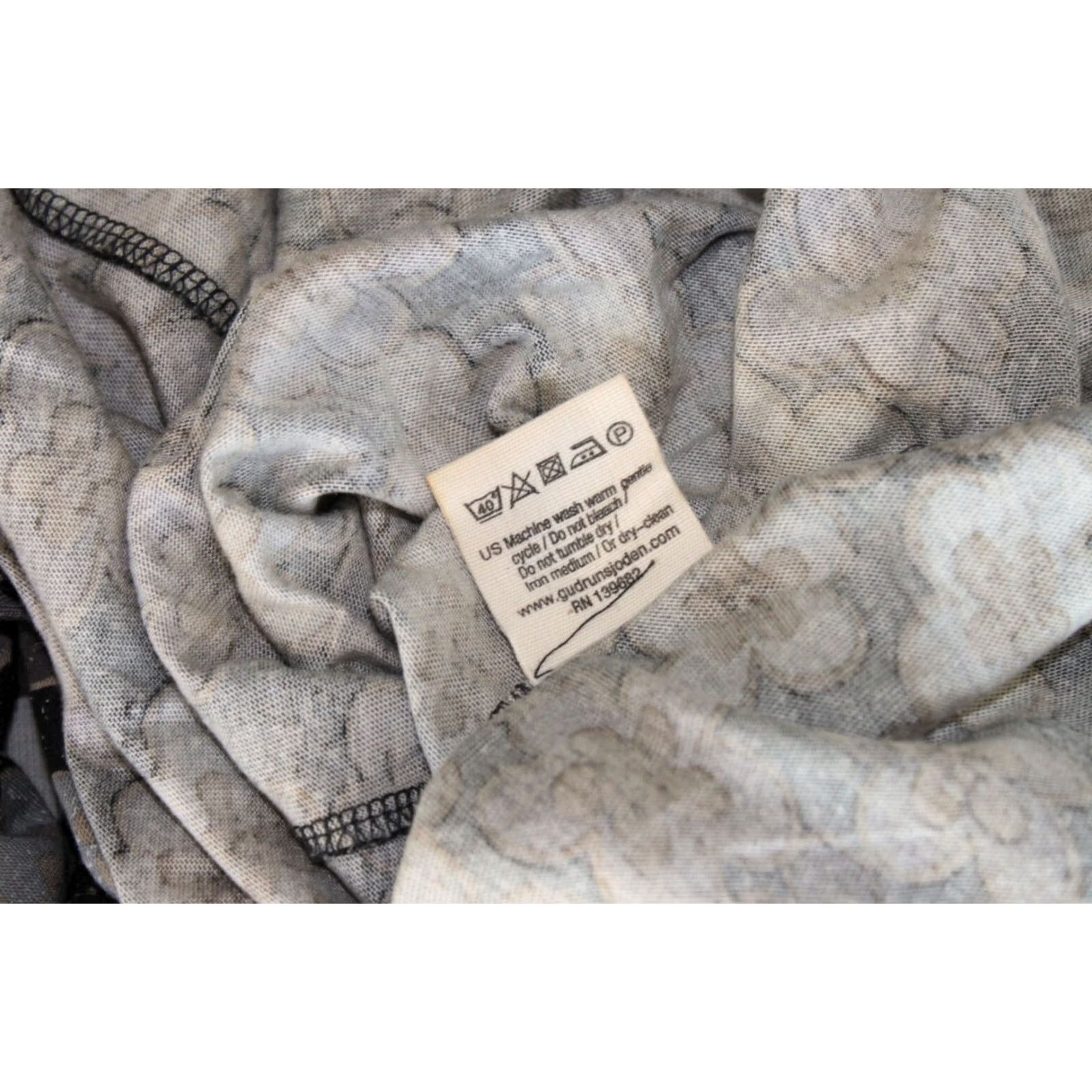 Vintage Gudrun Sjoden Floral Dress Womens L A-Line Midi Grey Dress Length 109 cm Sleeves 48 cm Size L / US 10 / IT 46 - 8 Thumbnail