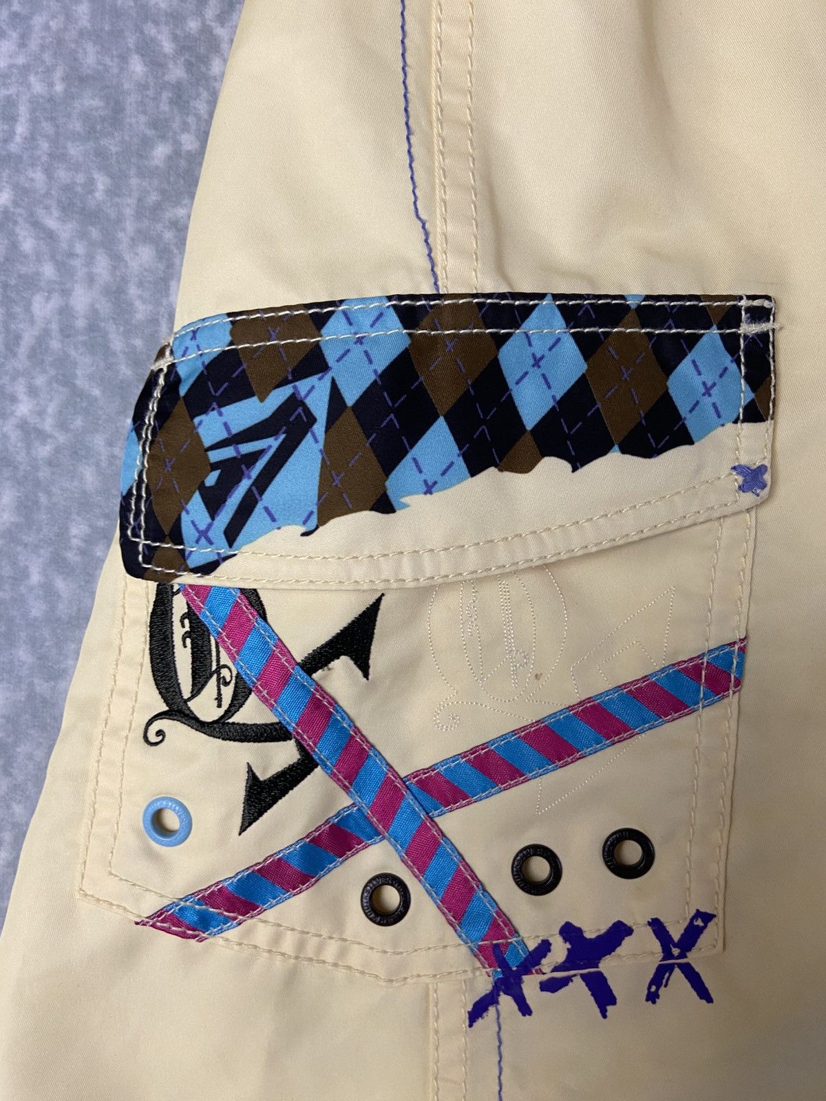 Quiksilver Vintage Quiksilver Argyle Boardshorts Size US 34 / EU 50 - 5 Thumbnail