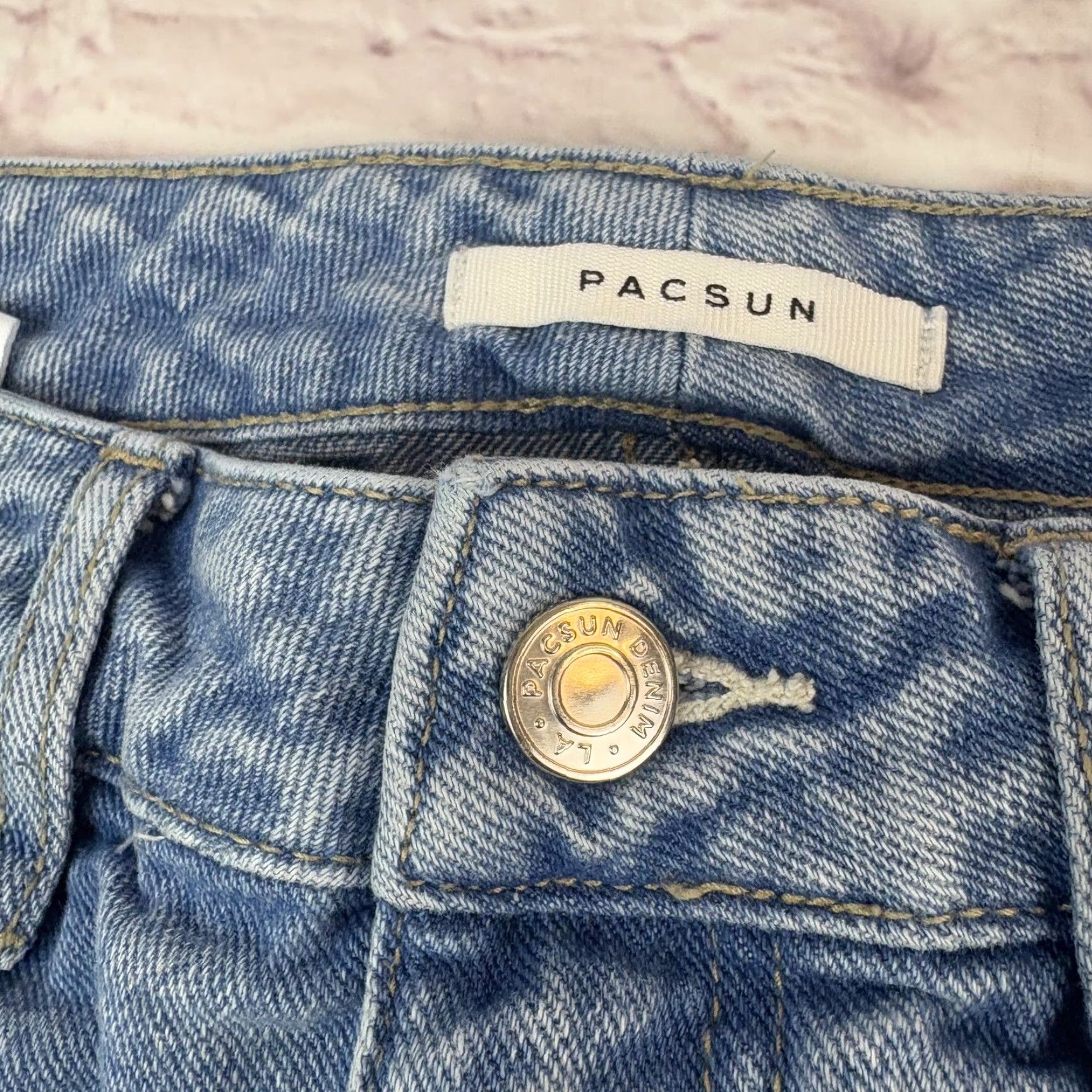 Pacsun VINTAGE? No, actually not vintage. PacSun Jeans Womens 25 Blue Mom Jean Distressed Ripped High Rise 26x26 Size 42" / US 20 - 5 Thumbnail