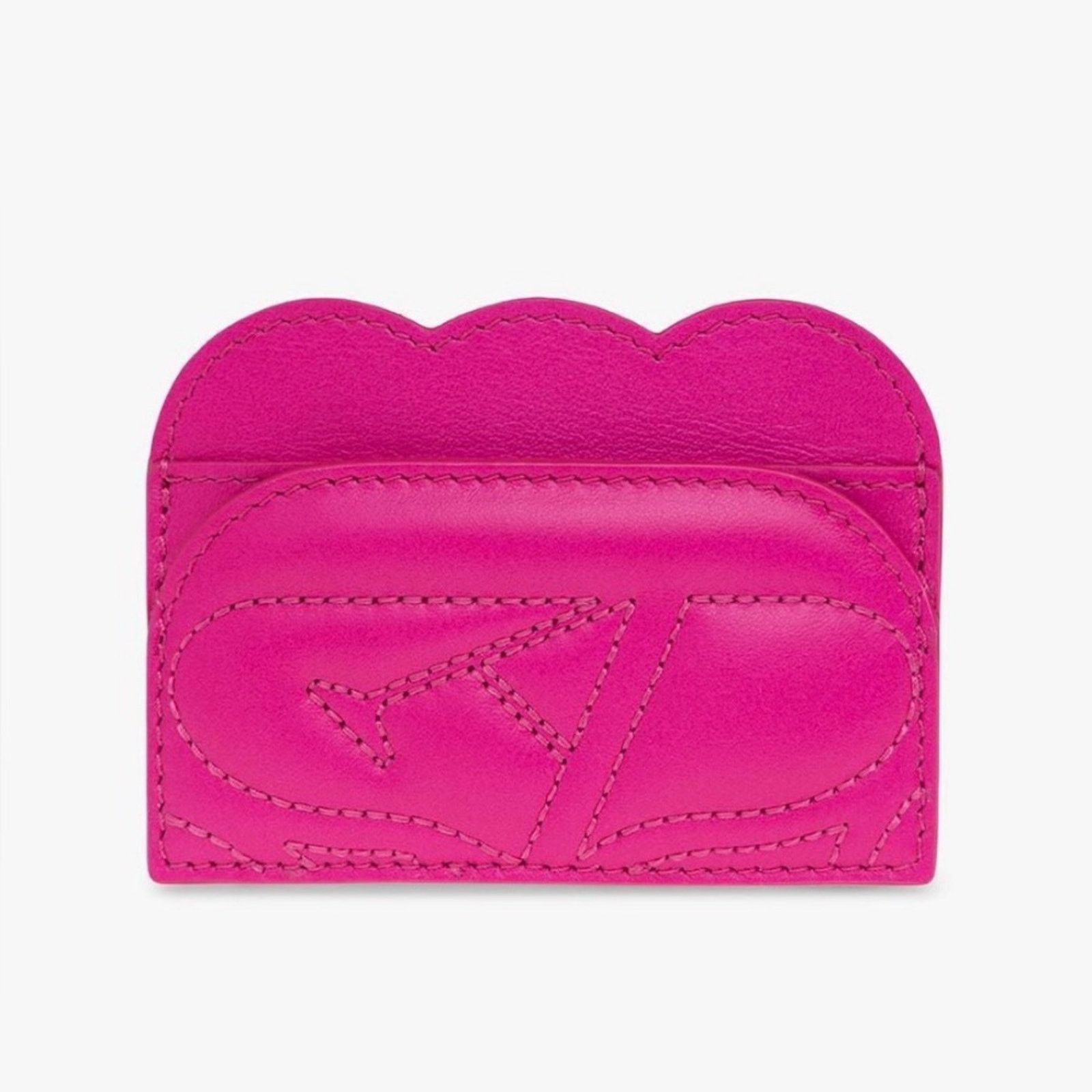 Alexander McQueen Alexander McQueen Seal Logo Card Holder in Fuchsia New Size ONE SIZE - 1 Thumbnail