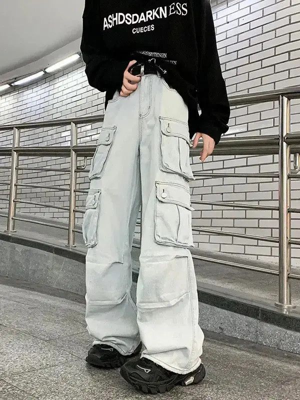 Japanese Brand Retro loose straight leg casual jeans Size US 32 / EU 48 - 3 Thumbnail