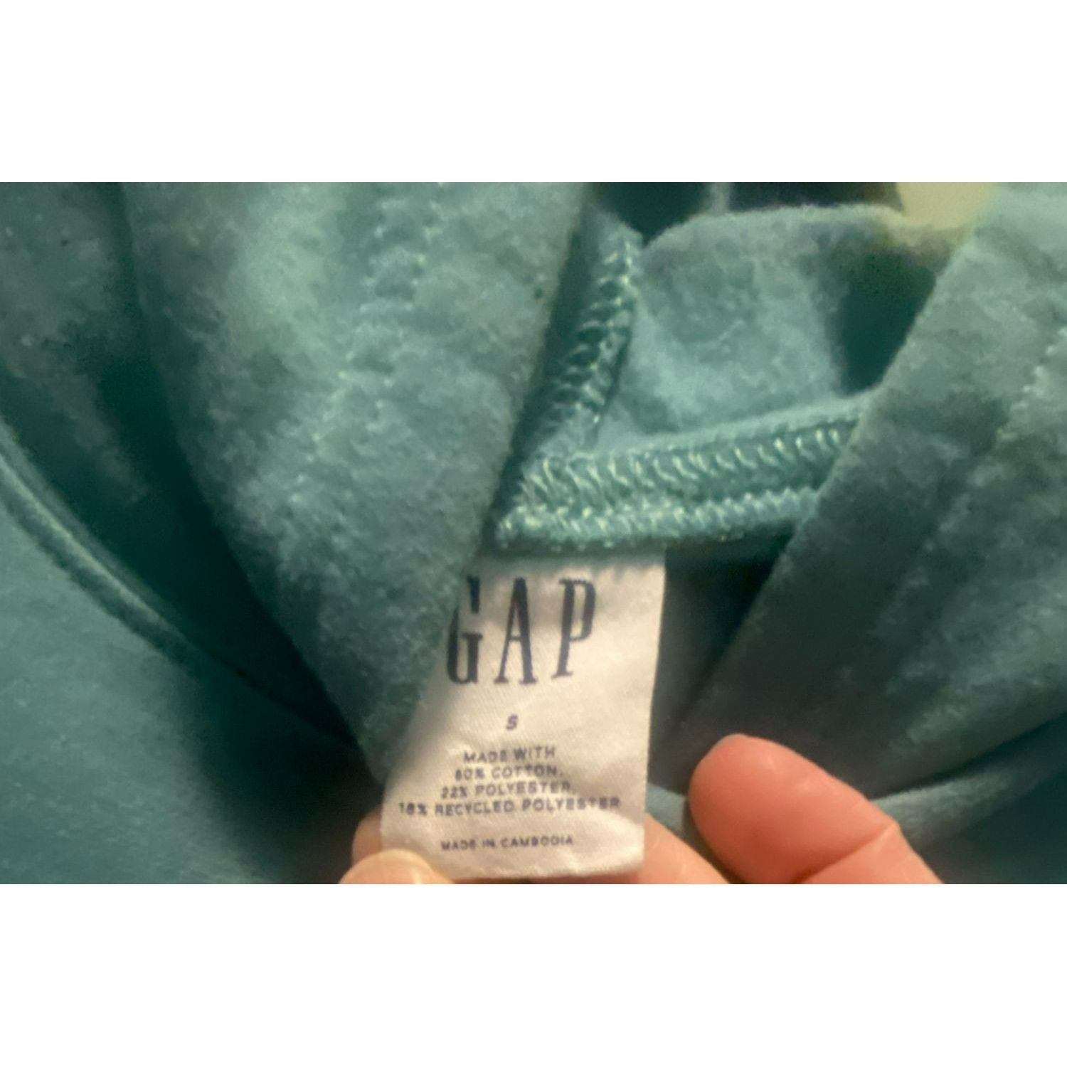 Gap GAP Womens Size Small Mint Green Pullover Hoodie With Embroi Size S / US 4 / IT 40 - 2 Thumbnail