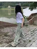 Jean Green Boyfriend Jeans w Pockets Vintage-Style Size 28" / US 6 / IT 42 - 2 Thumbnail