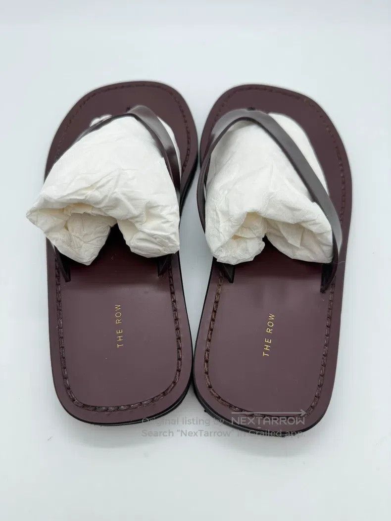 The Row The Row Flip Flops Women's Brown Sandals Size US 5.5 / IT 35.5 - 3 Thumbnail