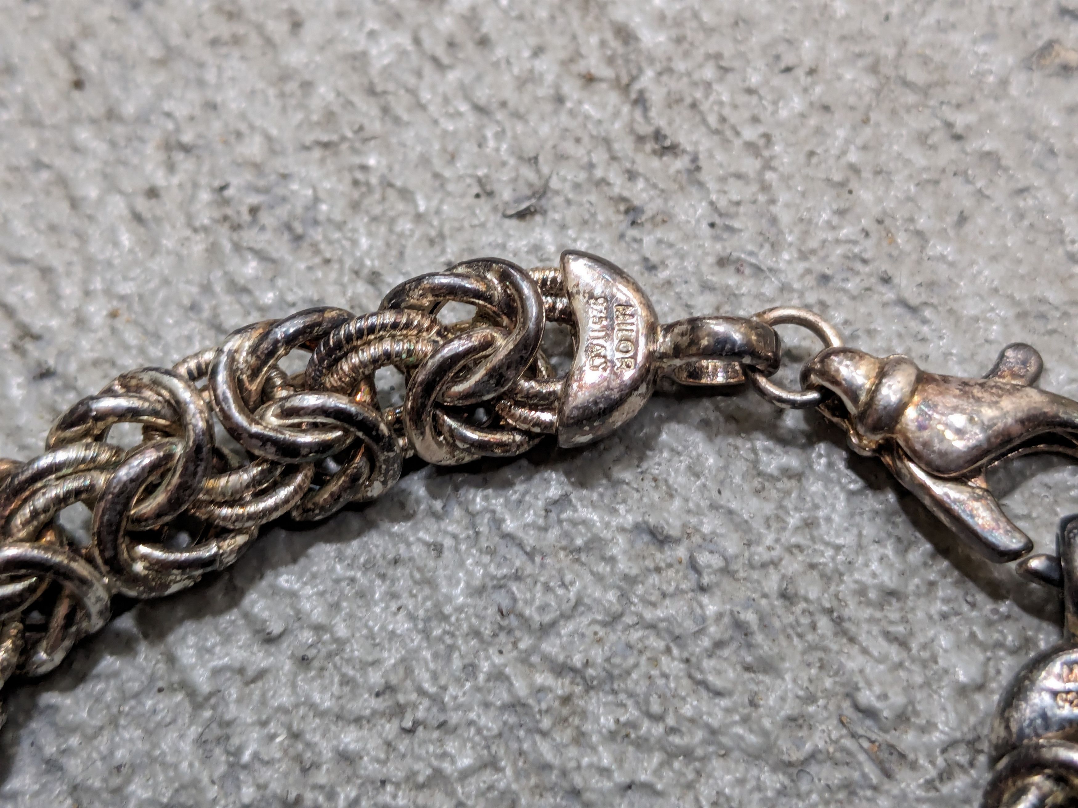 Other Vintage Sterling Silver Bracelet Byzantine 7" Link 90s Italy Size ONE SIZE - 9 Thumbnail