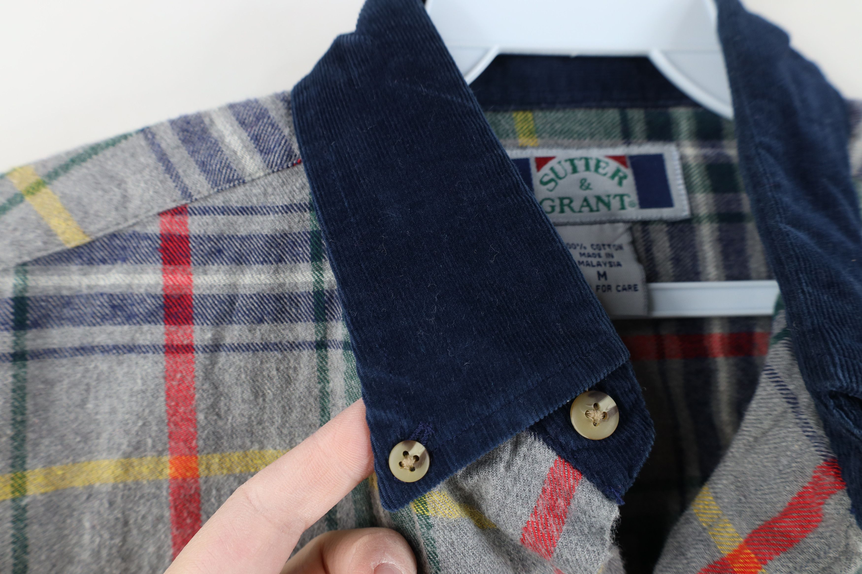 Vintage Vintage 90s Streetwear Corduroy Collar Button Down Shirt Size US M / EU 48-50 / 2 - 7 Thumbnail