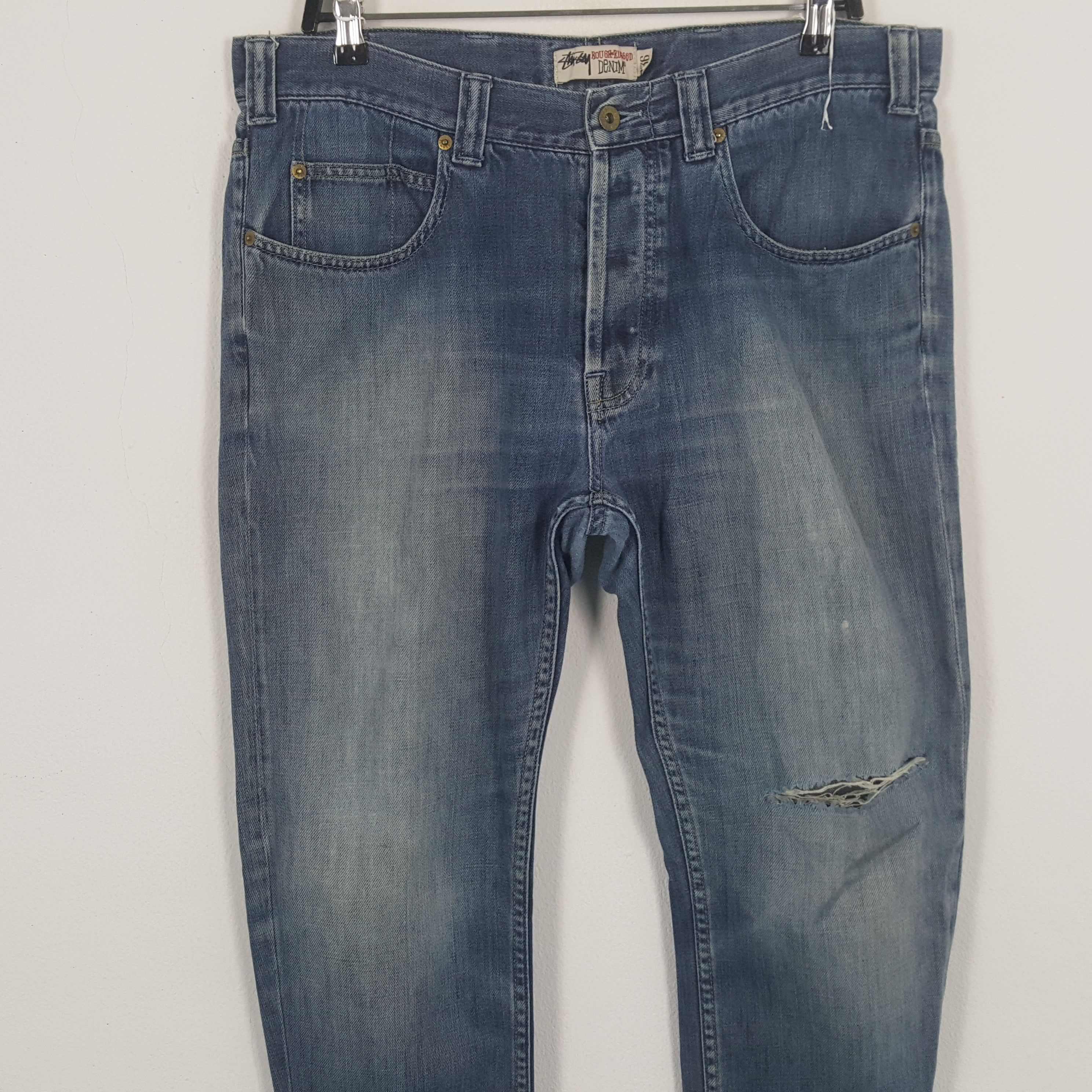 Stussy × Vintage STUSSY Streetwear Custom Art Logo Style Jeans Size US 35 - 5 Thumbnail