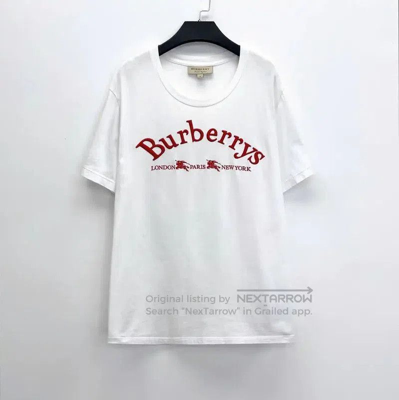 Burberry Burberry Spring White Cotton Embroidered T-Shirt. Size M / US 6-8 / IT 42-44 - 1 Thumbnail