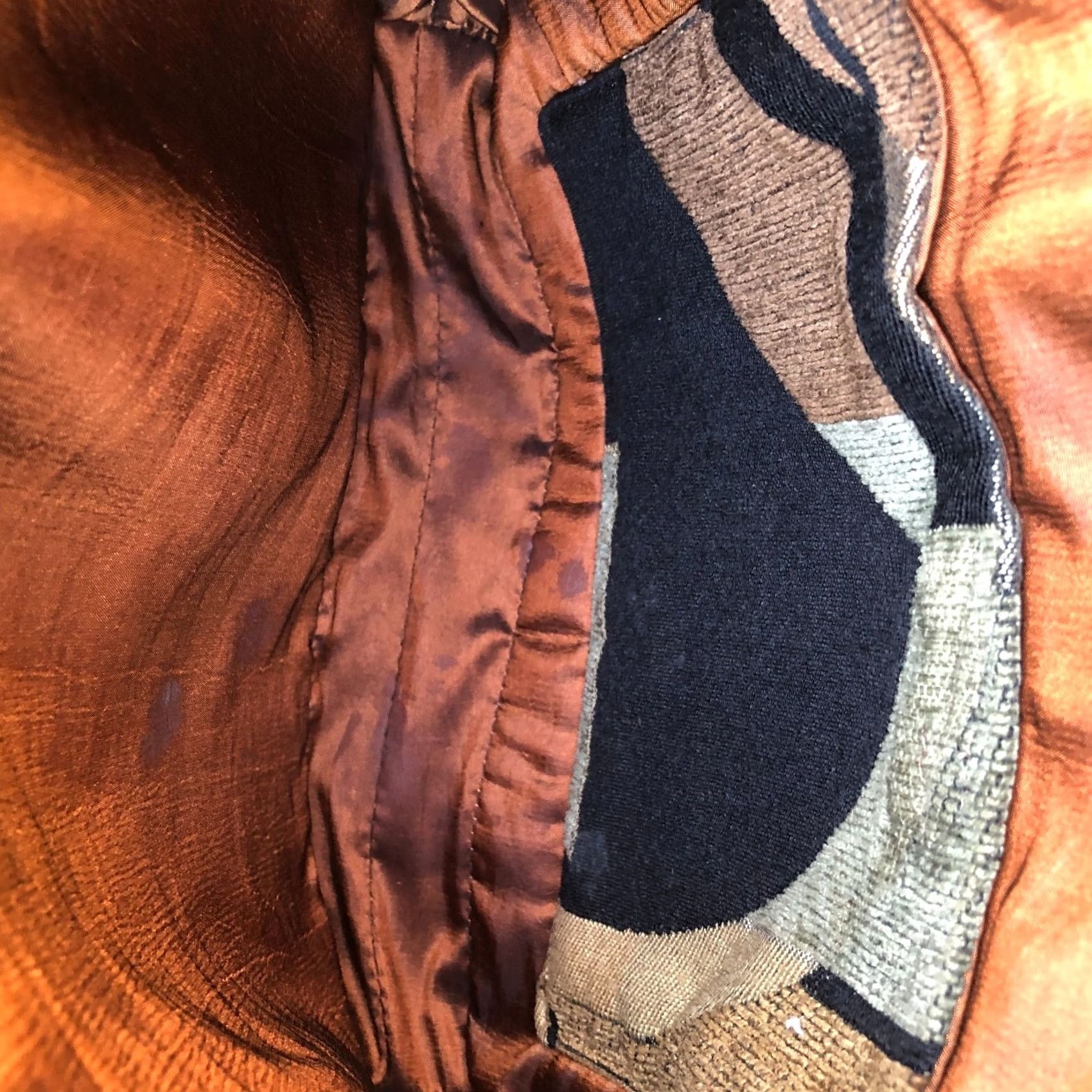 Vintage CONNIE GUNDERSON Ventura CA Designer Crossbody Purse Fuzzy Satchel Bag Brown Women Medium 11" W x 10" H Polyester Designer Crossbody Bag Brown Size ONE SIZE - 6 Thumbnail