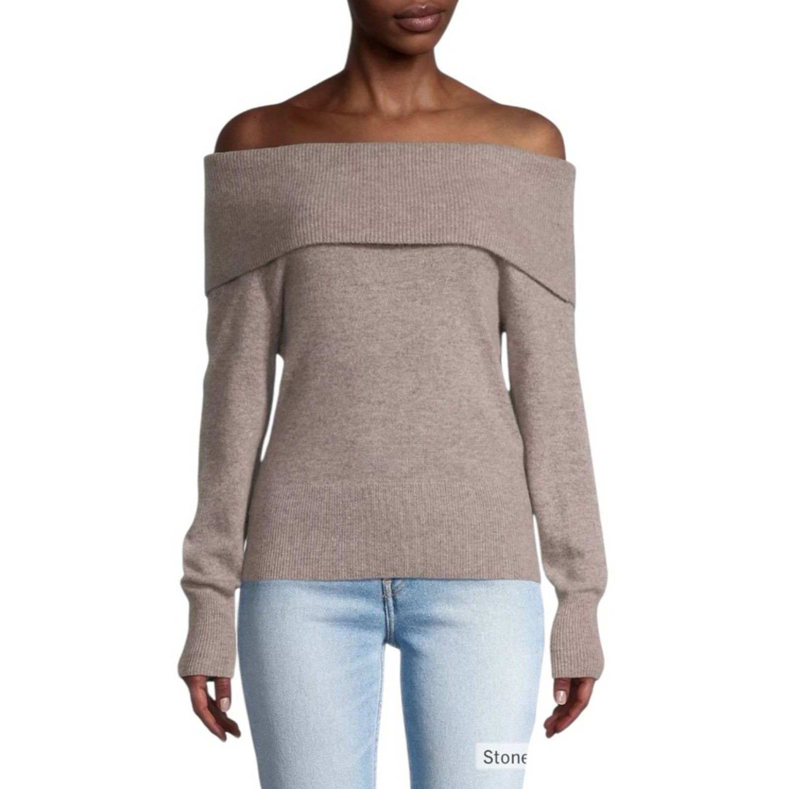 White + Warren White + Warren Cashmere Bardot Knit Sweater Tan Size Medium Size M / US 6-8 / IT 42-44 - 4 Thumbnail