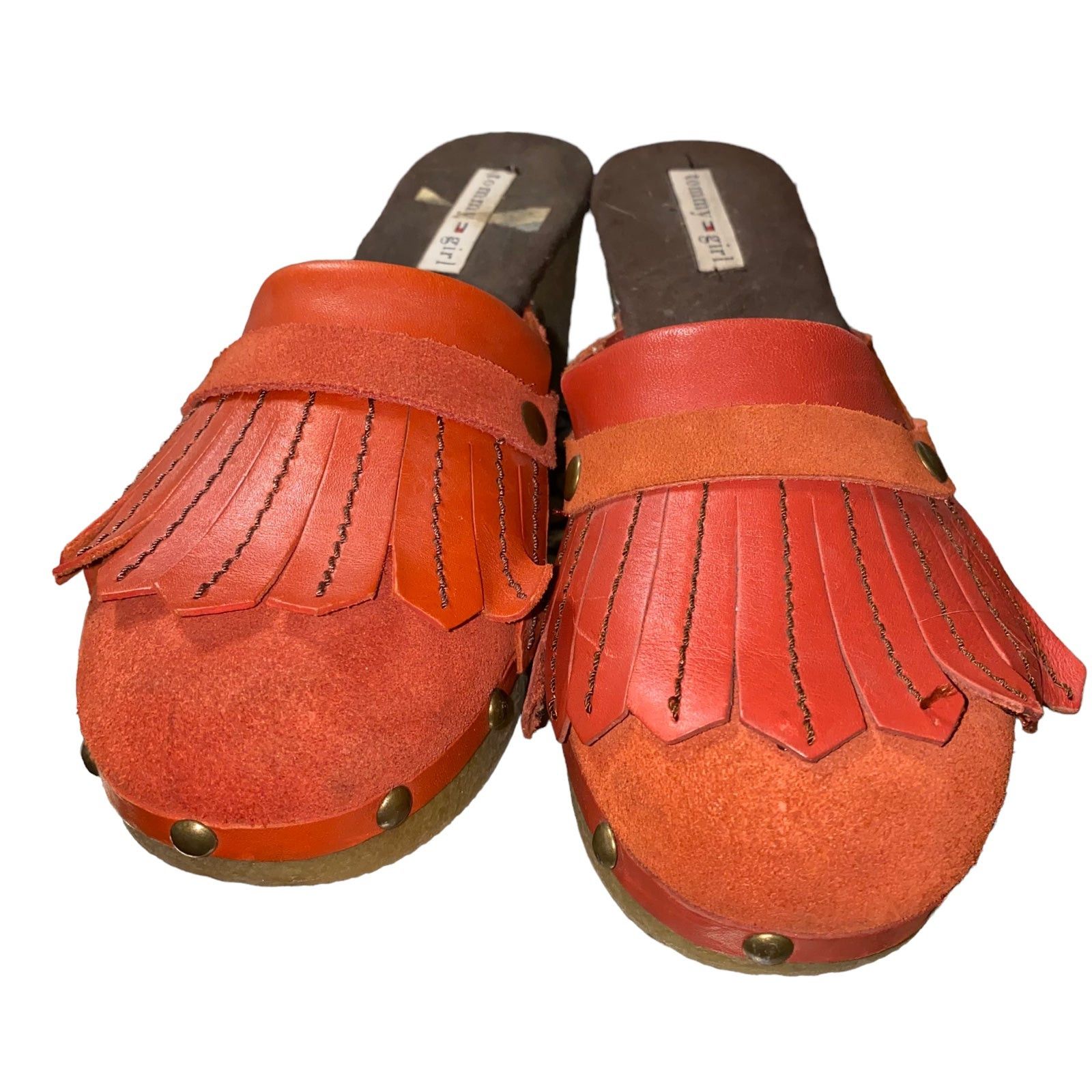 Tommy Hilfiger Tommy Girl Chunky y2k western mule clogs leather upper sz 8 Size US 8 / IT 38 - 1 Thumbnail