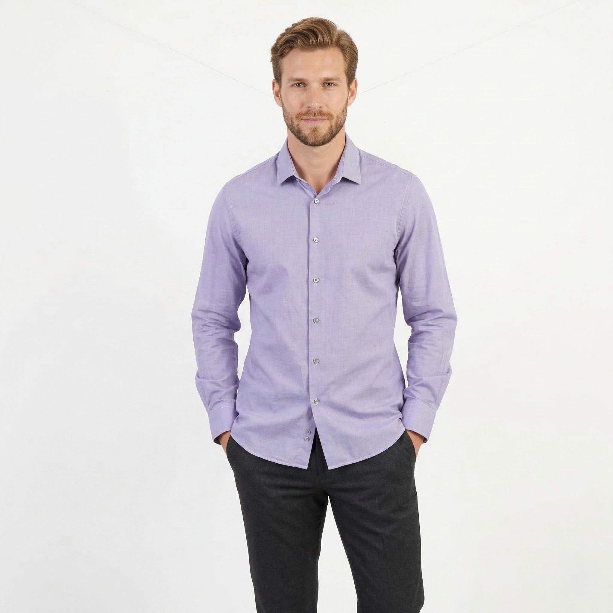 Paul Smith Paul Smith London Men 17.5 44 L Casual Shirt Purple 5887 Size US L / EU 52-54 / 3 - 1 Thumbnail