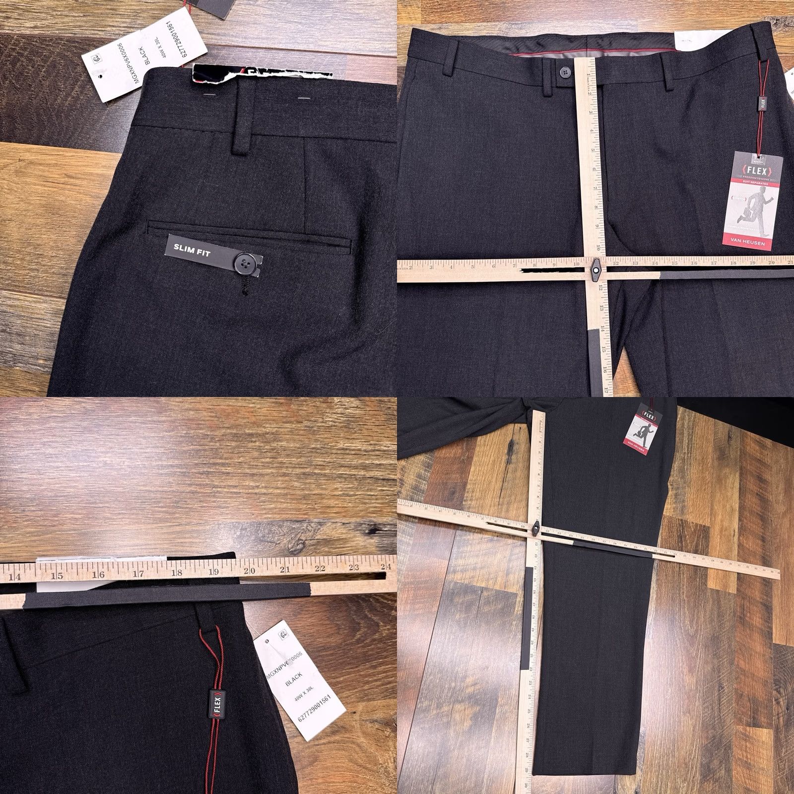 Van Heusen Van Heusen Dress Pants Mens 40x30 Black Slim Stretch Nre Flex Size US 40 / EU 56 - 8 Thumbnail