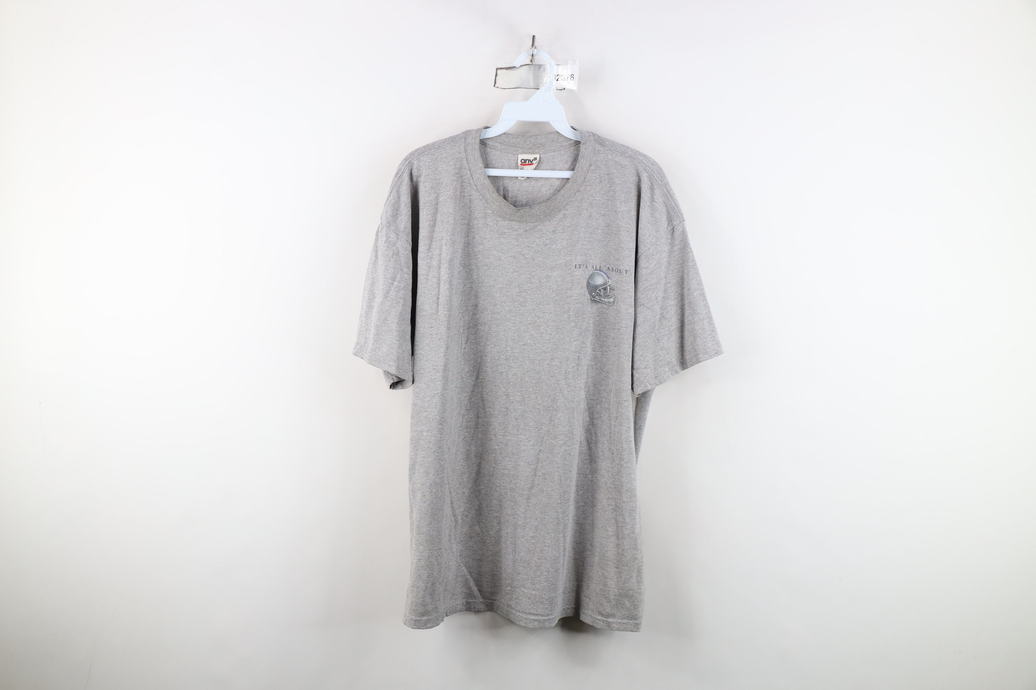 Vintage Vintage Y2K Spell Out It's All About Football T-Shirt Gray Size US XL / EU 56 / 4 - 1 Thumbnail