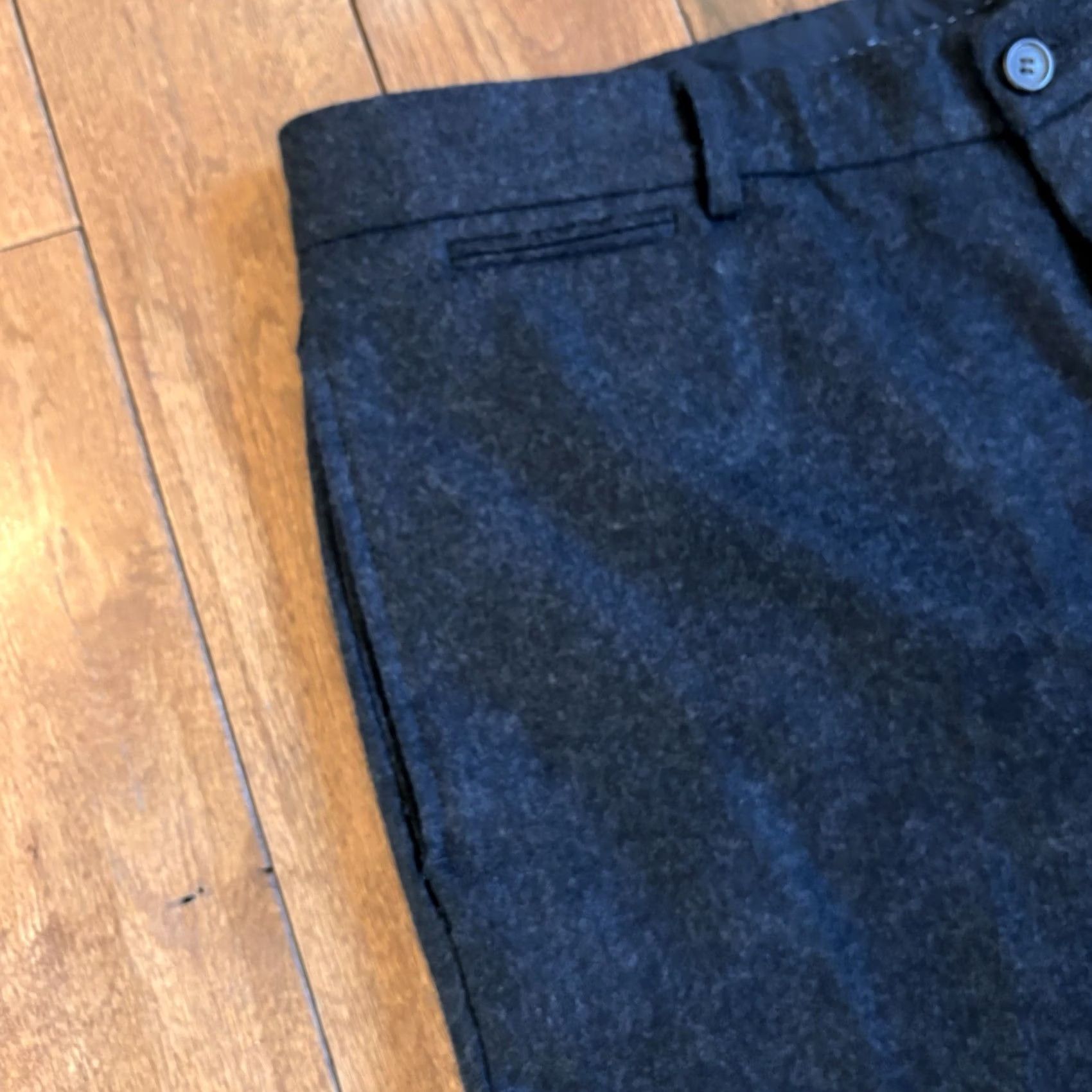 J.Crew Mens J.CREW Dress Pants 100% Wool Flat Front Dark Gray 35x30 Wool Pants Mens Regular Size US 35 - 4 Thumbnail