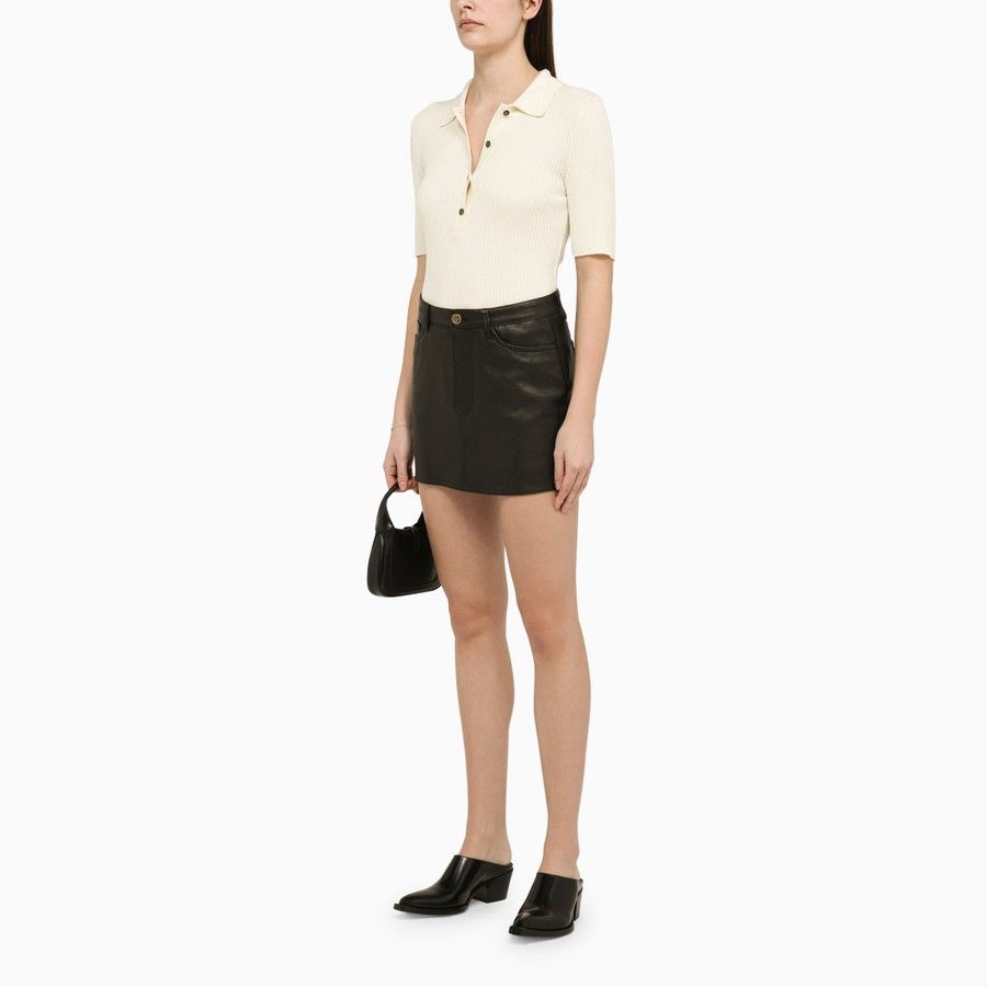 Etro o1d2blof0824 Leather Mini Skirt in Black Size 27" / US 4 / IT 40 - 2 Thumbnail