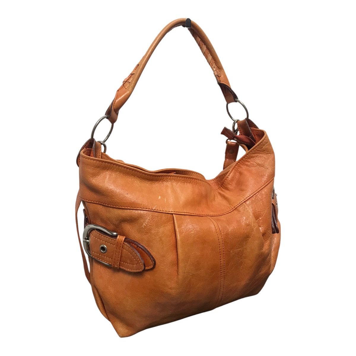 Japanese Brand × Leather Japanese 2 way Leather Orange Handbag/SlingBag Size ONE SIZE - 5 Thumbnail