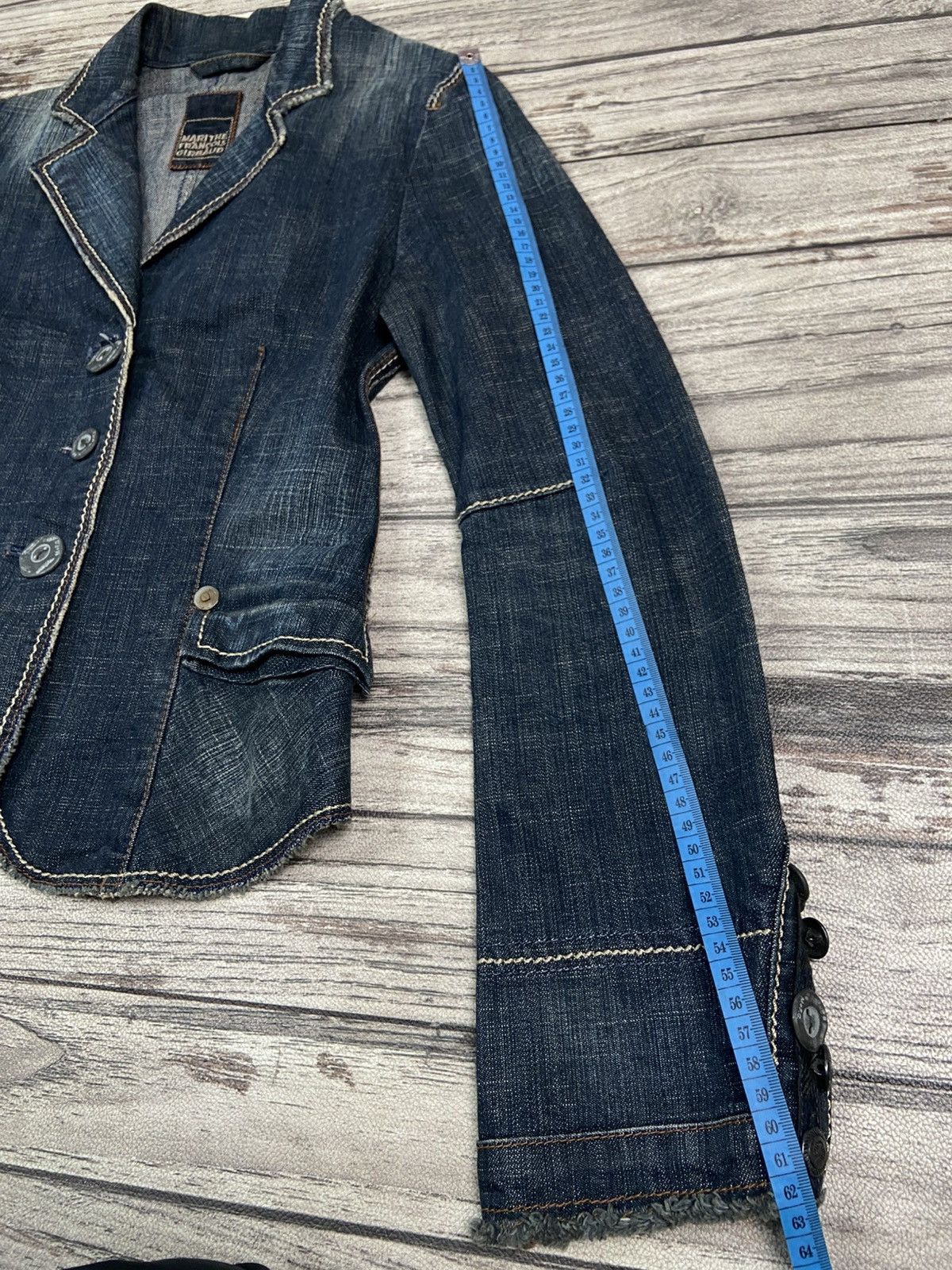 Marithe + Francois Girbaud 2000s Marithe Francois Girbaud AvantGarde Denim Jacket Jeans Size S / US 4 / IT 40 - 12 Thumbnail