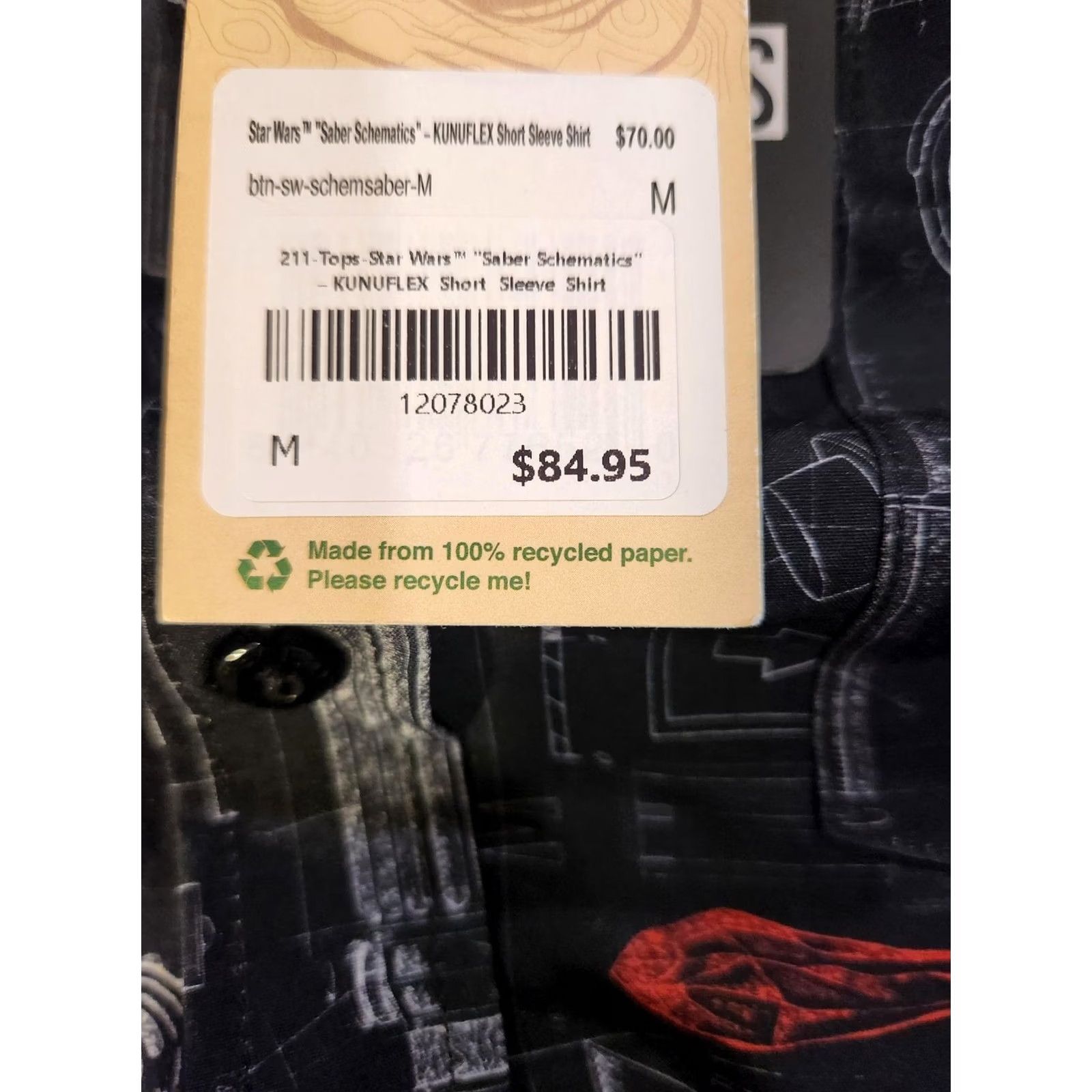 Vintage RSVLTS Star Wars Saber Schematics Shirt Mens M Black KUNUFLEX Button Up Gupta? Size US M / EU 48-50 / 2 - 3 Thumbnail