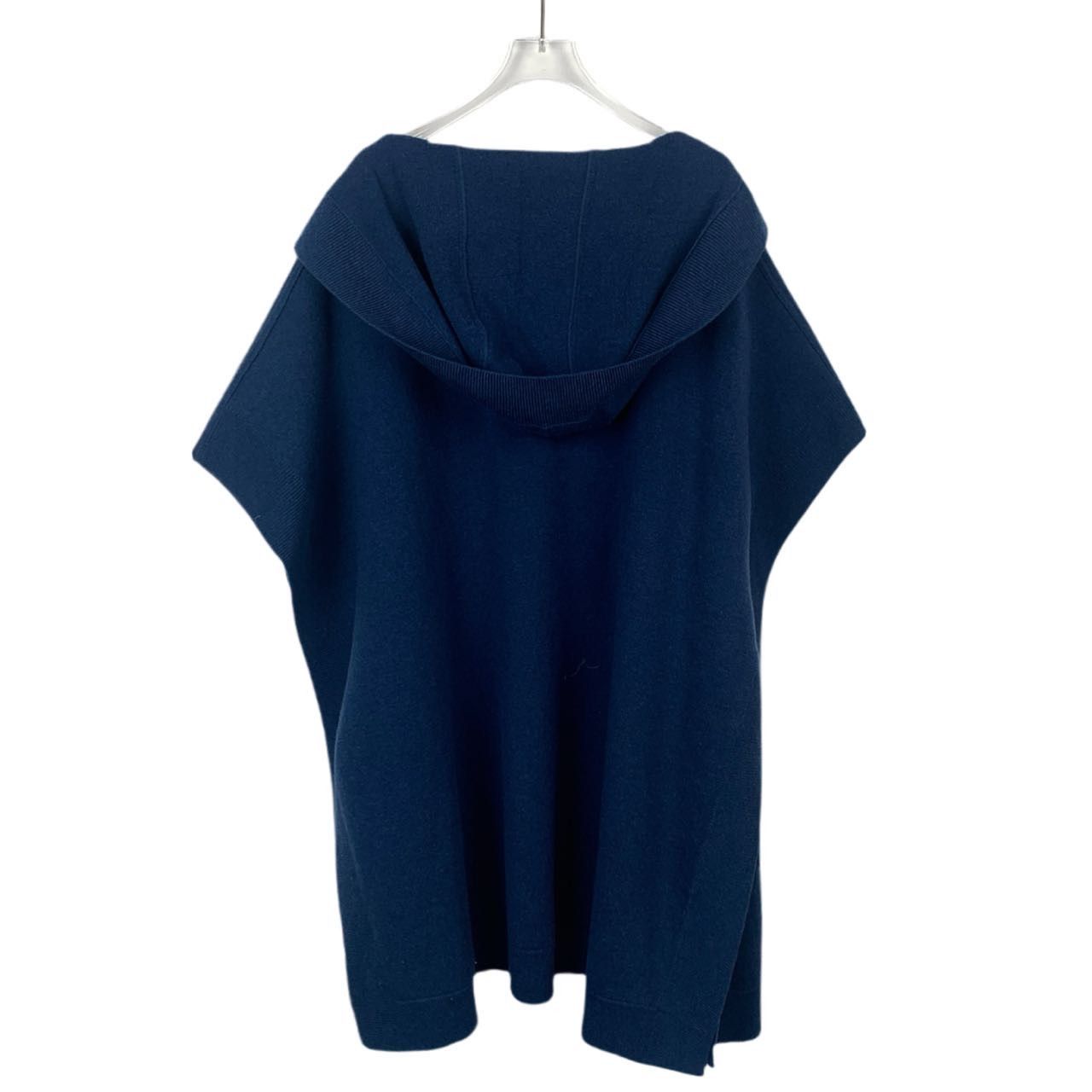 Burberry Burberry Navy Hooded Wool-Cashmere Poncho (One Size) Size ONE SIZE - 8 Thumbnail