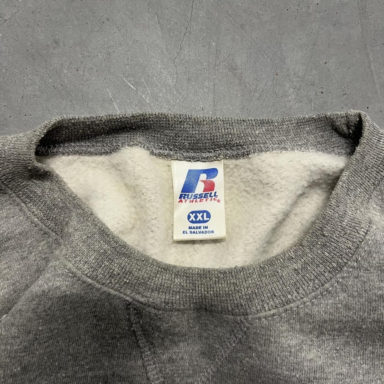 Vintage Crazy Vintage Y2K/2000s Blank Russell Athletic Grey Sweatshirt Crewneck! Size US XXL / EU 58 / 5 - 4 Thumbnail