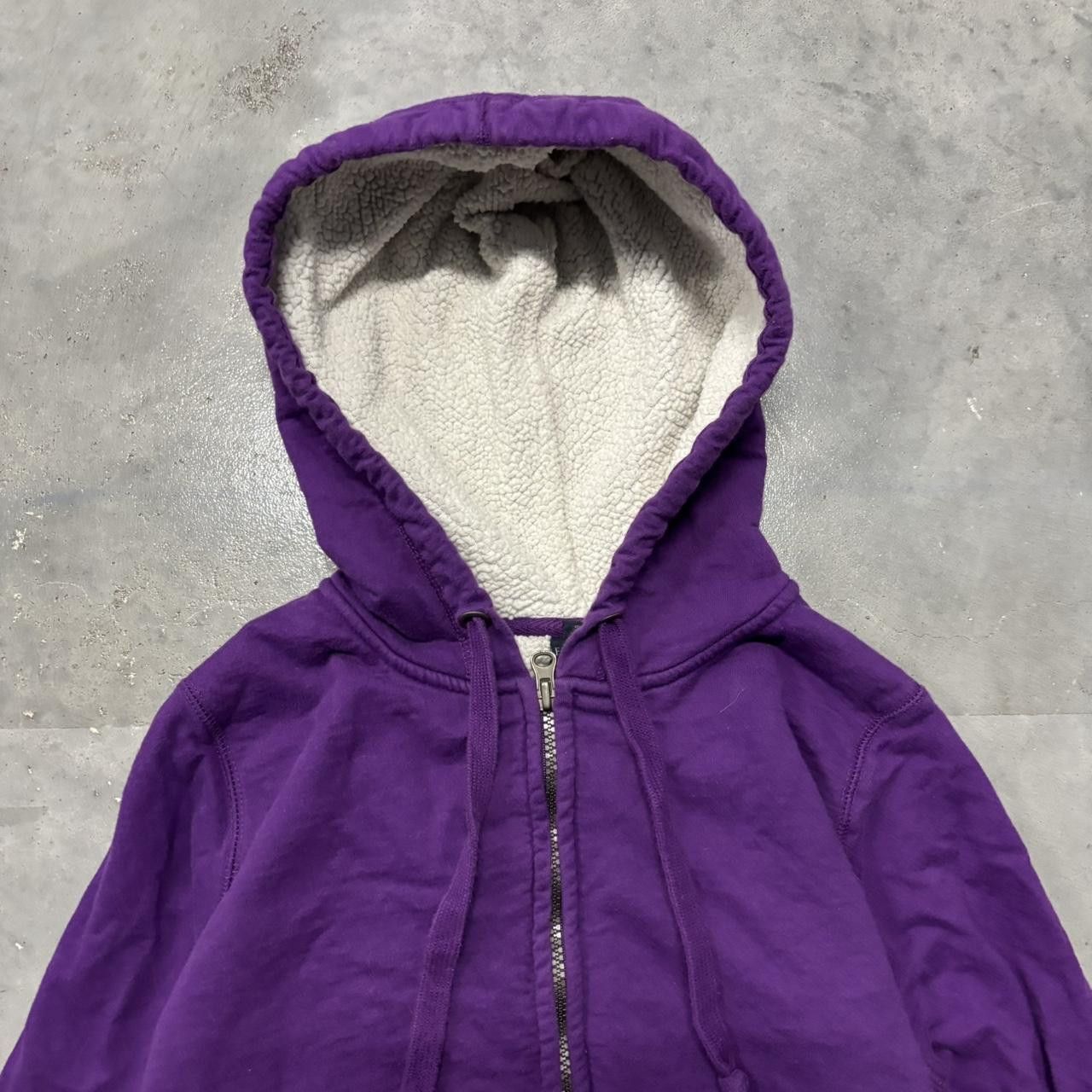 Japanese Brand × Vintage Crazy Vintage Y2K/2000s Cute Purple Sherpa Lined Zip Up Hoodie! Size S / US 4 / IT 40 - 2 Thumbnail