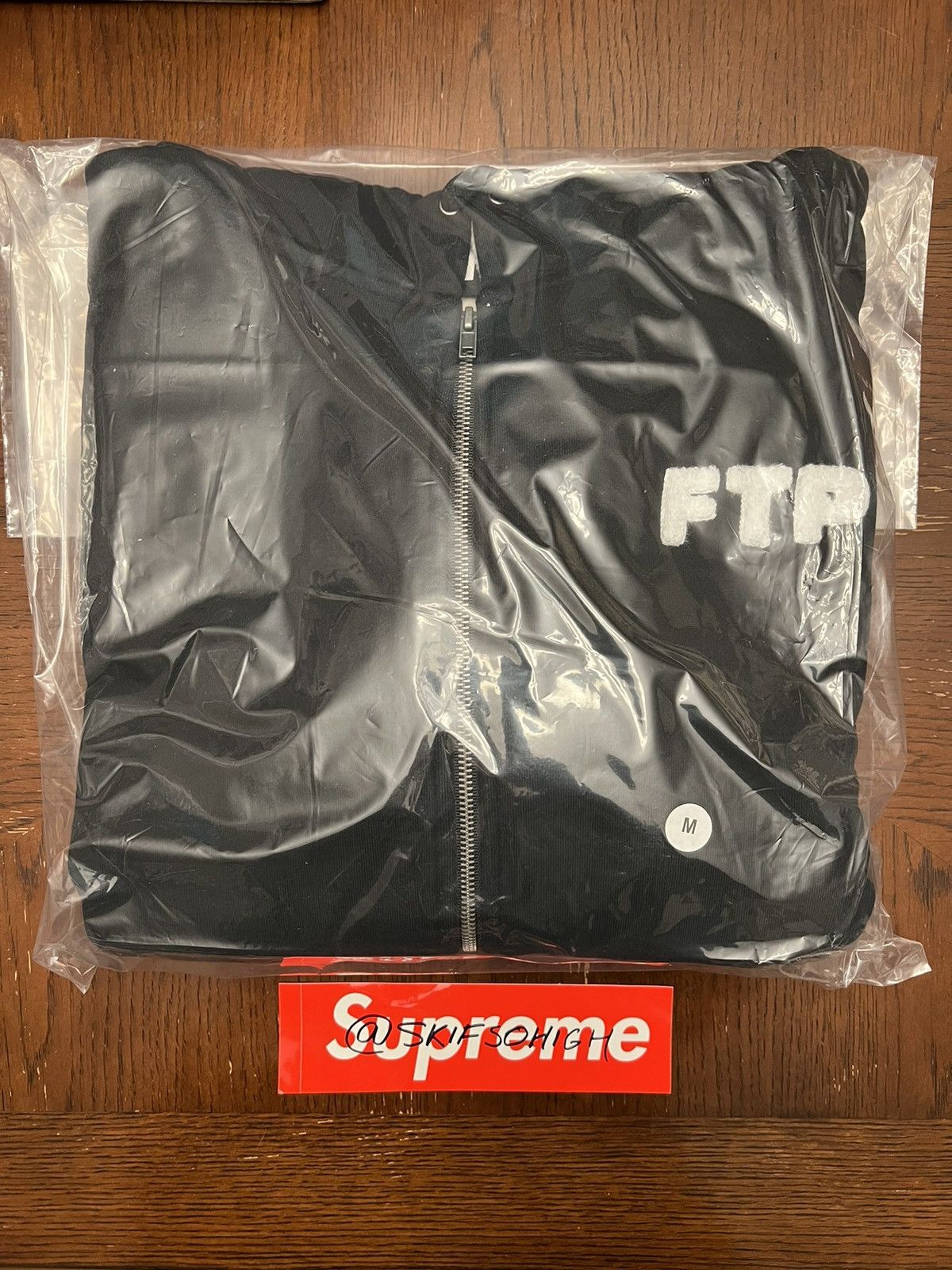 image of Fuck The Population Ftp Chenille Logo Zip Hoodie in Black, Men's (Size Medium)