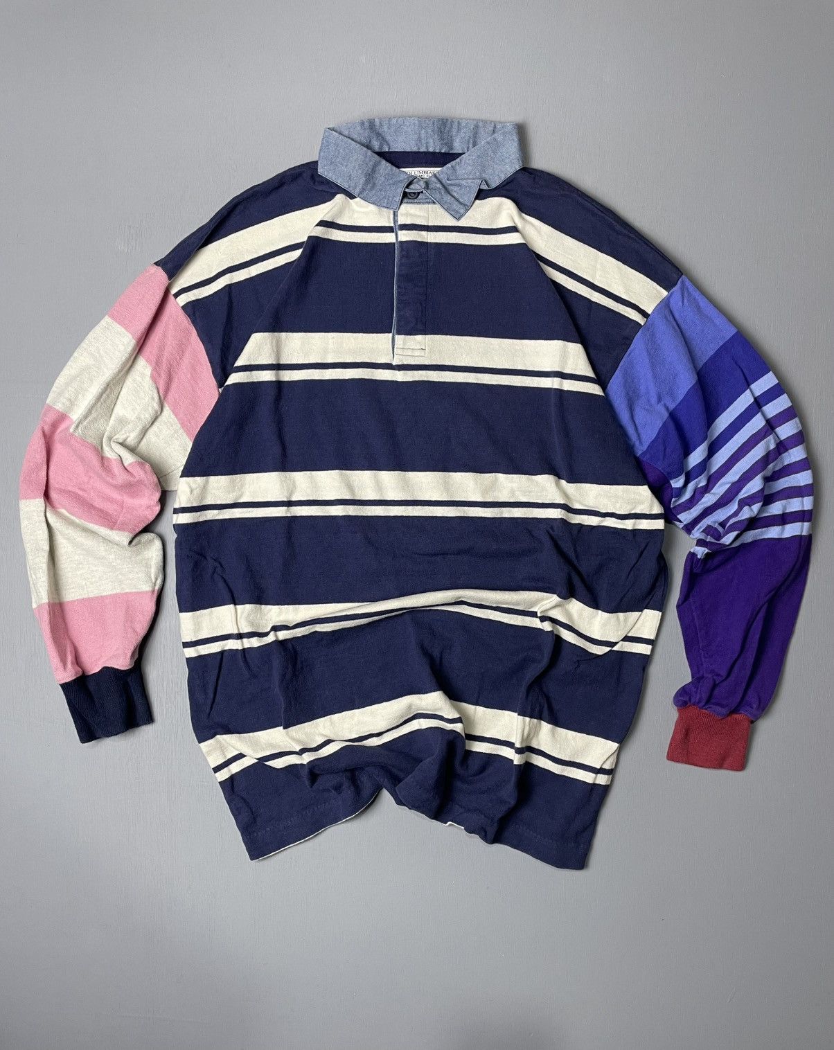 Columbia Vintage 80’S COLUMBIA knit polo rugby colour block stripes Size US L / EU 52-54 / 3 - 1 Thumbnail