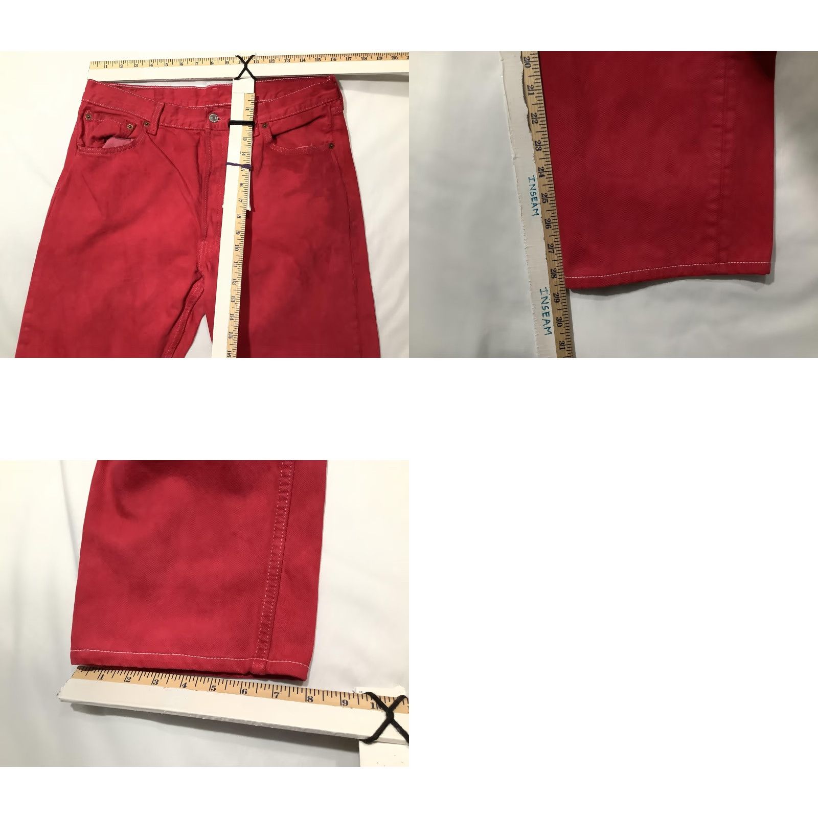 Levi's VINTAGE Levi's 501 Jeans Mens 32x29 Red Button Fly United States 90s Cotton Denim Straight Size US 32 / EU 48 - 9 Thumbnail