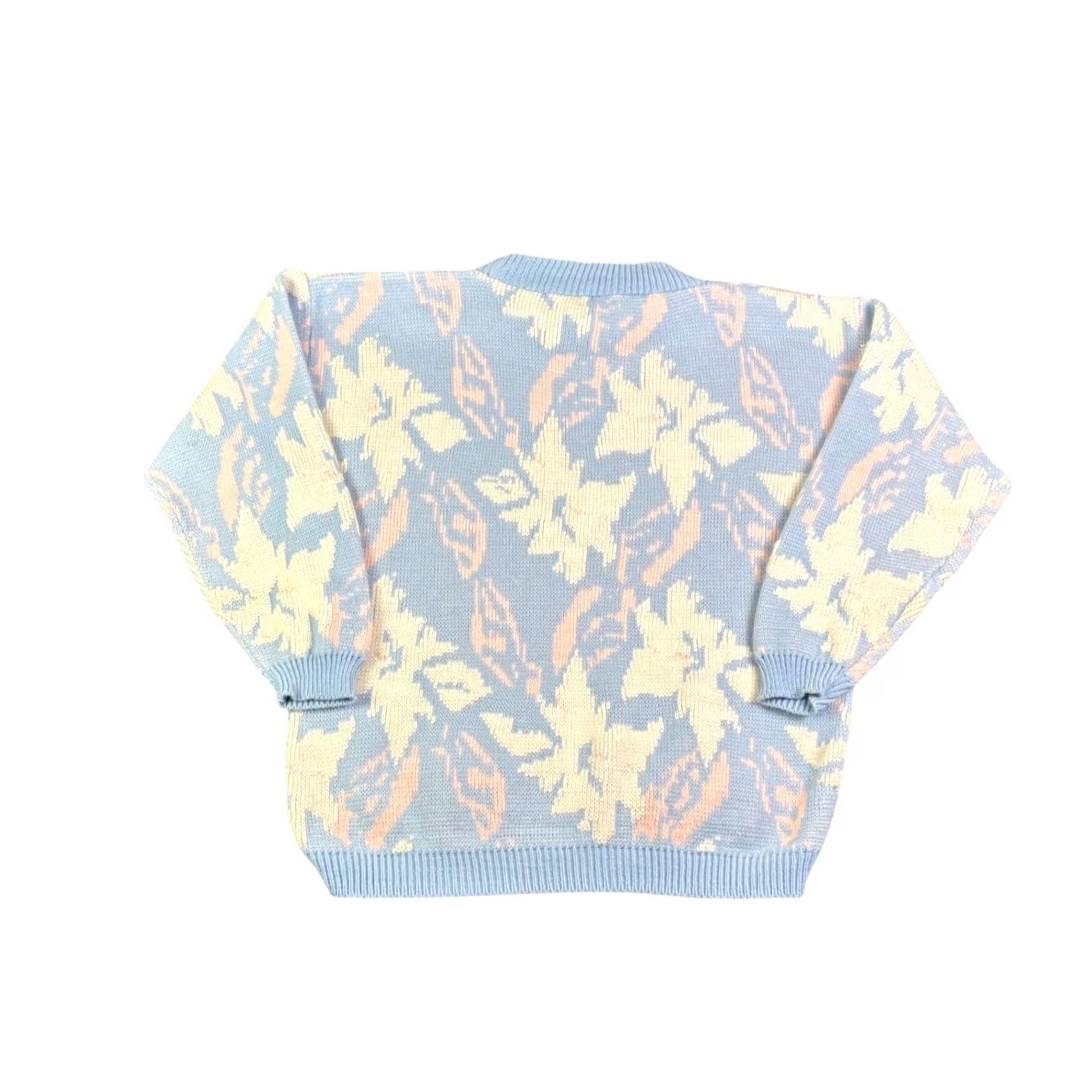 Vintage VINTAGE Turning Point Sweater Pastel Floral Knit Blue Pink Cream L Made in USA Size L / US 10 / IT 46 - 2 Thumbnail