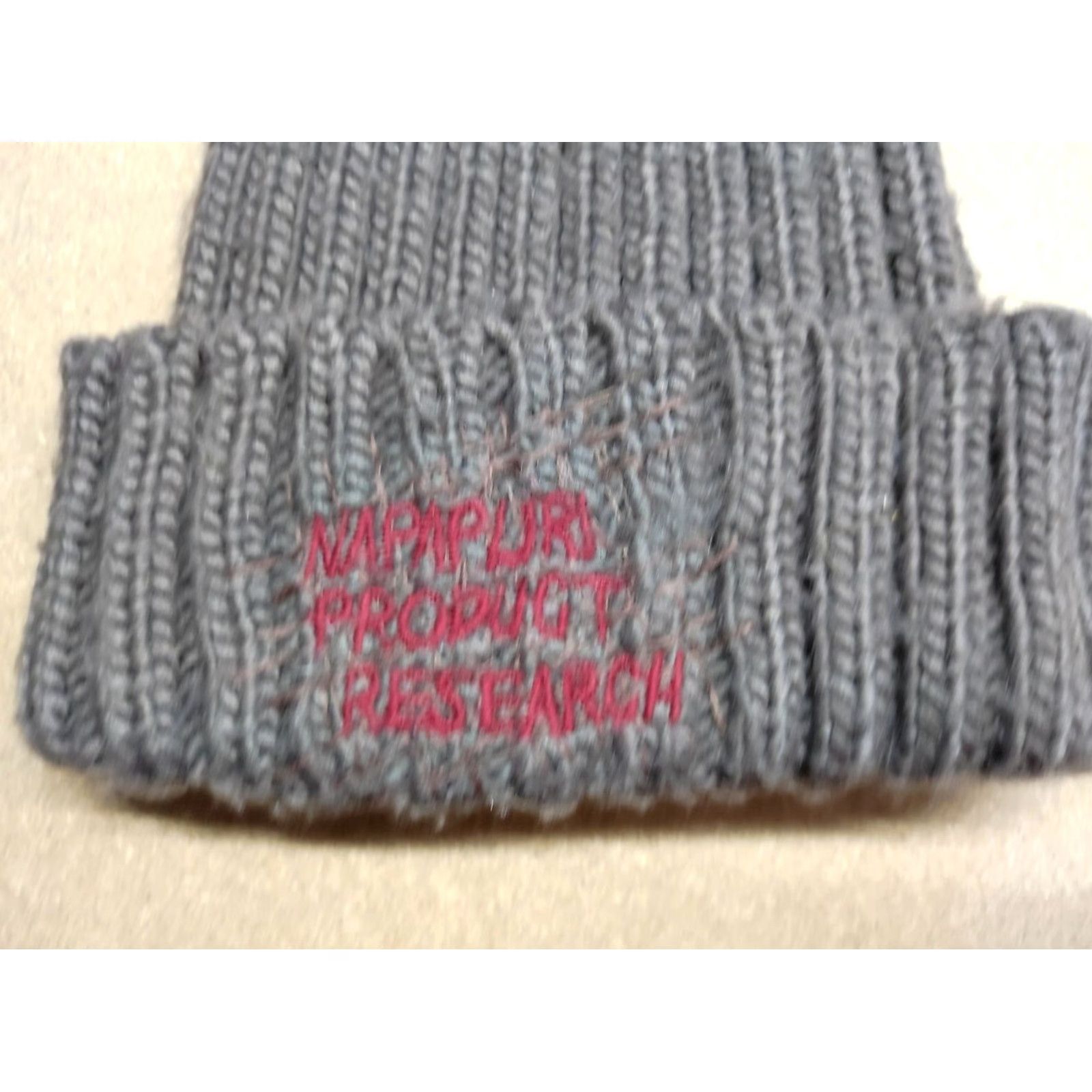Napapijri Napapijri Beanie Hat Size M Ribbed Bobble Beige Unisex Adults Knit Acrylic Fall Winter Booble? Wait. Size ONE SIZE - 3 Thumbnail