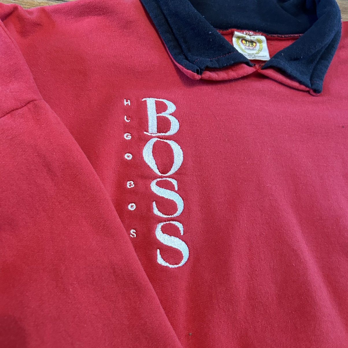 Designer × Hugo Boss × Vintage Crazy cool embroidered Hugo boss collared 90s sweatshirt Size US L / EU 52-54 / 3 - 2 Thumbnail