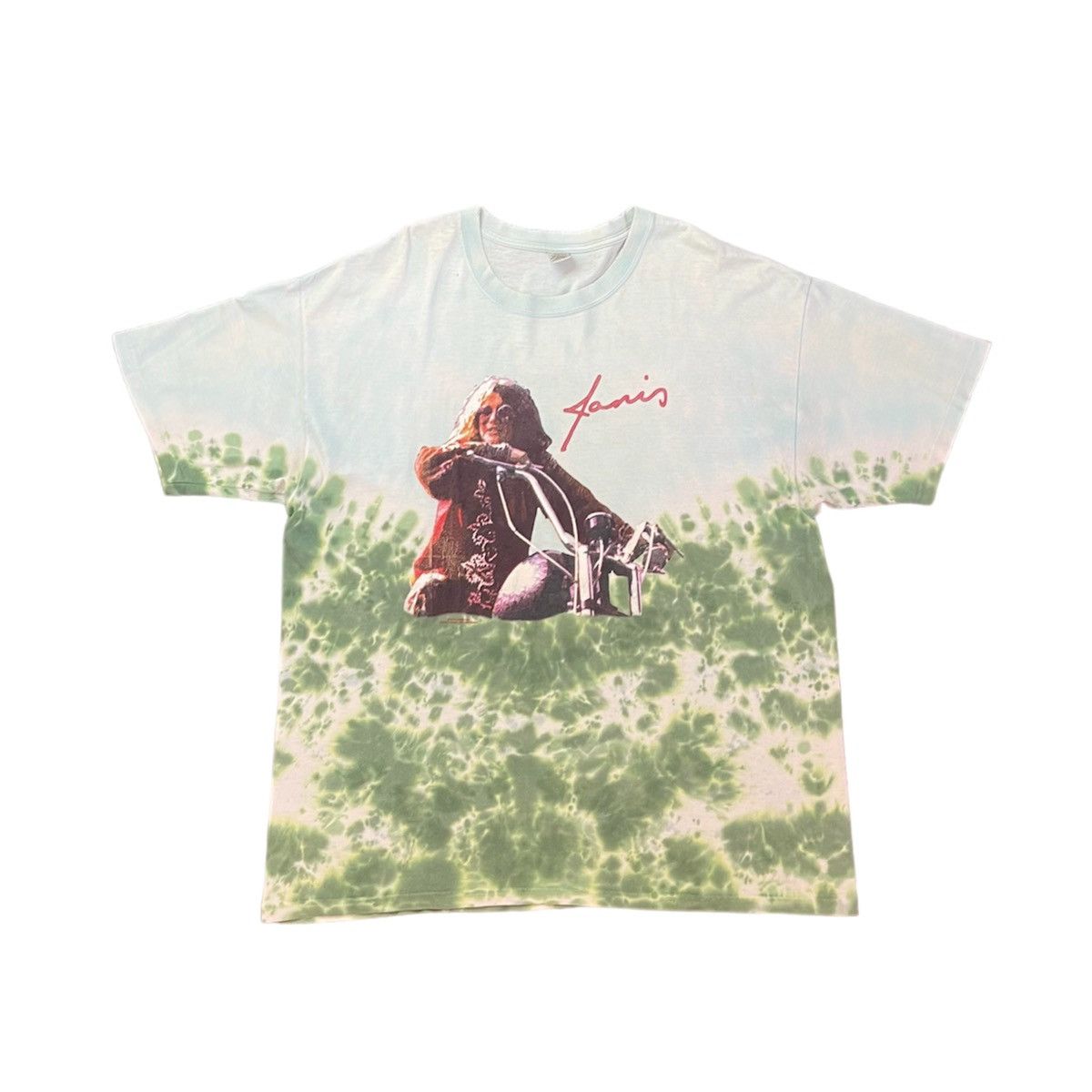 image of Band Tees x Vintage 2002 Janis Joplin Tie Dye Sun Dog Shirt in Green, Men's (Size XL)