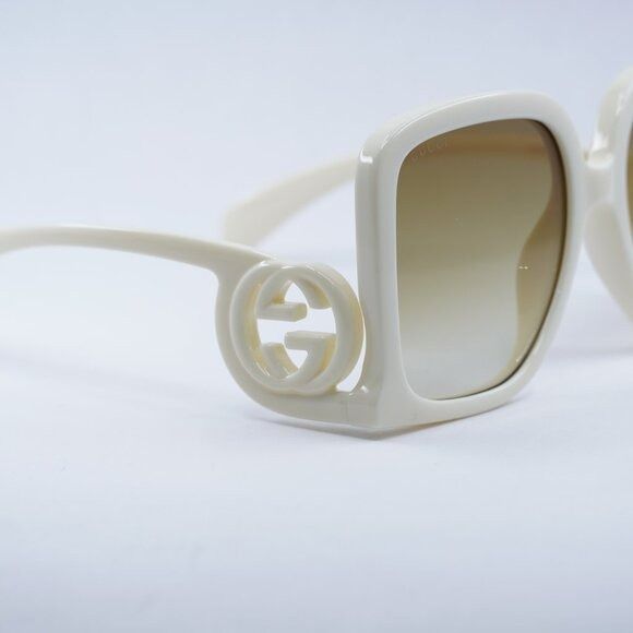 Gucci Gucci GG1326S 002 Sunglasses Ivory Square Frame, Brown Size ONE SIZE - 6 Thumbnail