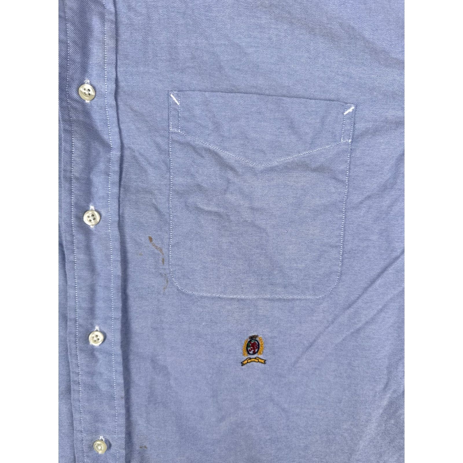 Tommy Hilfiger Tommy Hilfiger Shirt Men XL Blue Button Up Long Sleeve Pocket Casual Workwear 16 32-33 Regular Chest 40 in Cotton Woven Button-Down Collar Size US L / EU 52-54 / 3 - 6 Thumbnail
